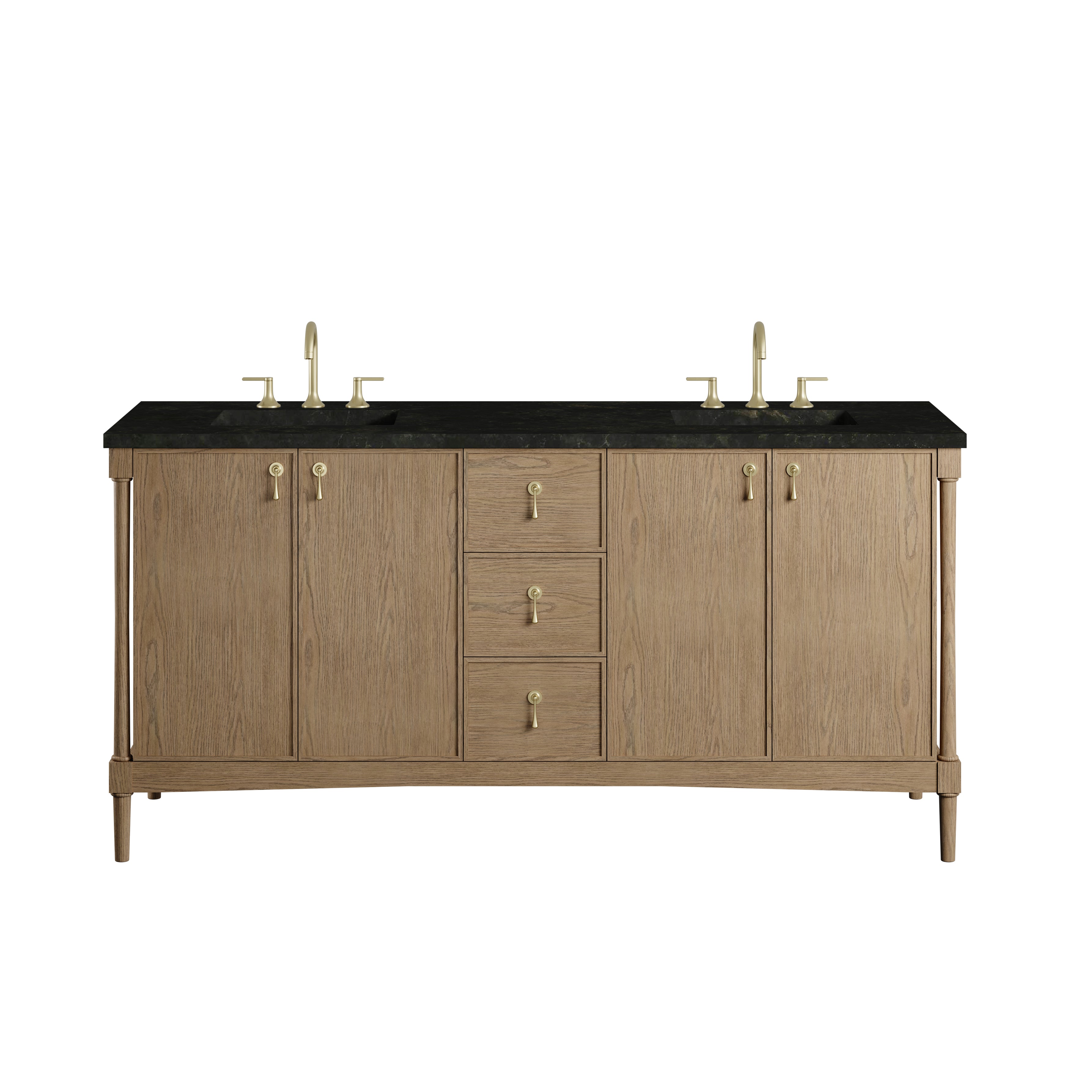 James Martin Kinnsden 72" Double Vanity Set - Weathered Oak by James Martin Vanities