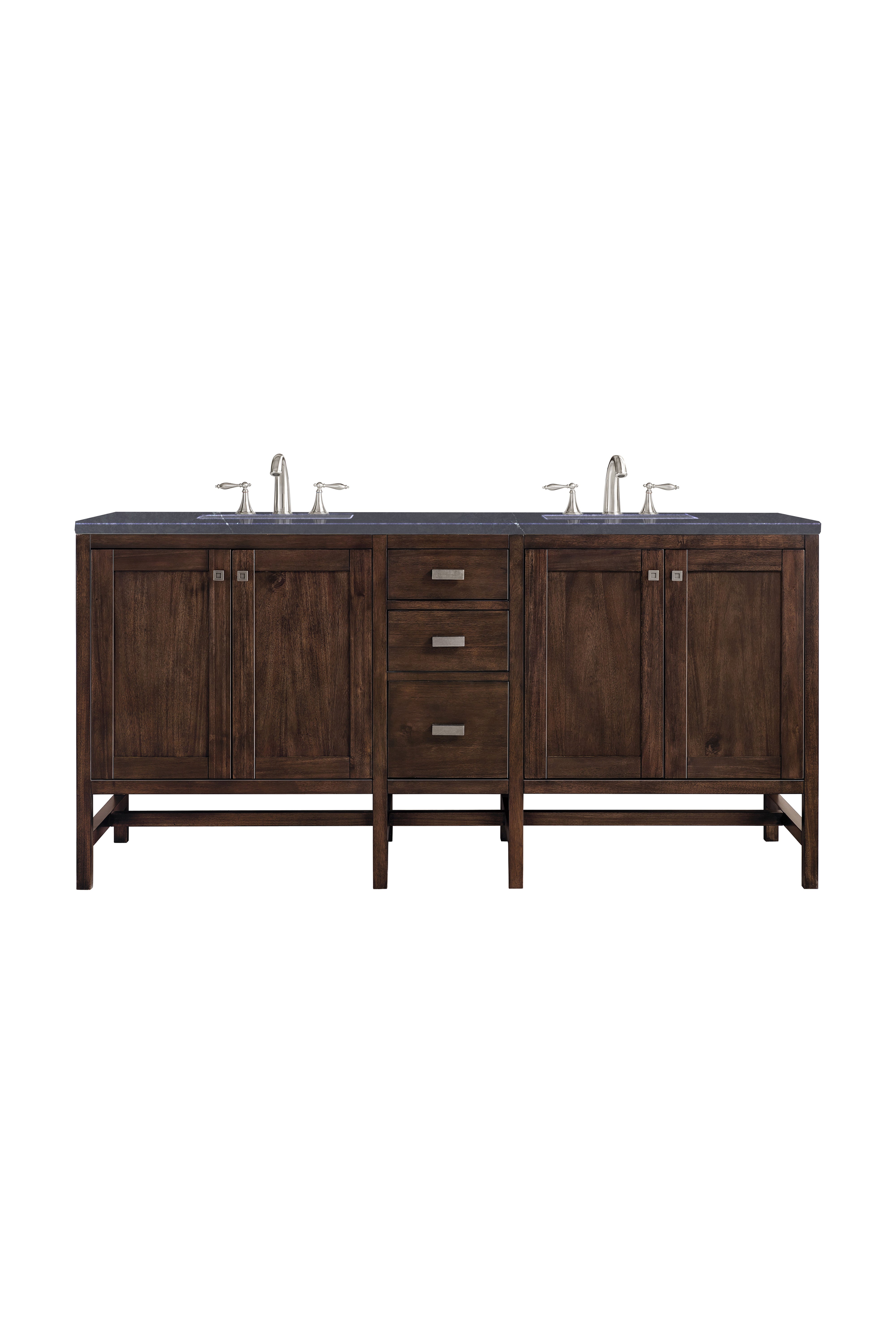 James Martin Addison 72" Double Vanity Set - Mid-Century Acacia