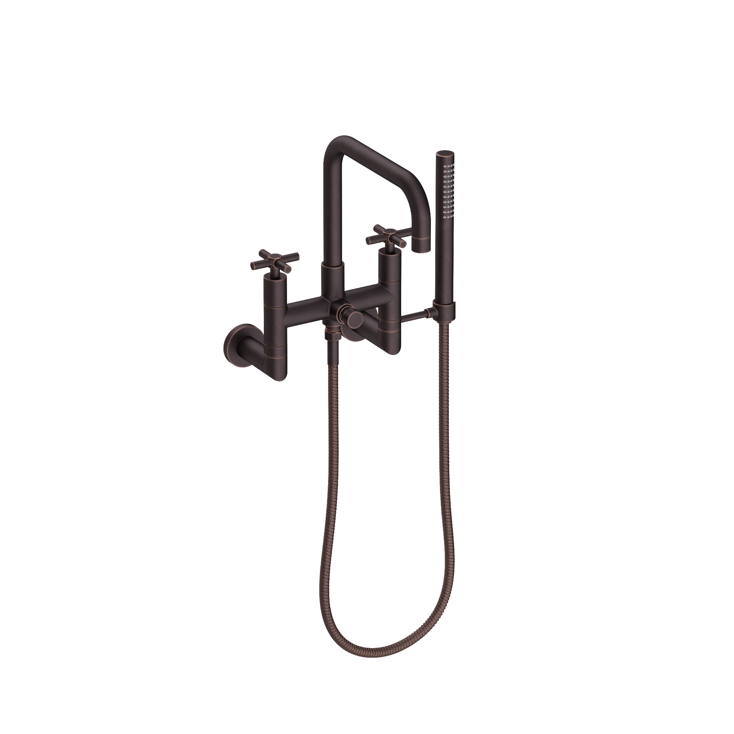 Newport Brass East Square Exposed Tub & Hand Shower Set - Wall Mount
