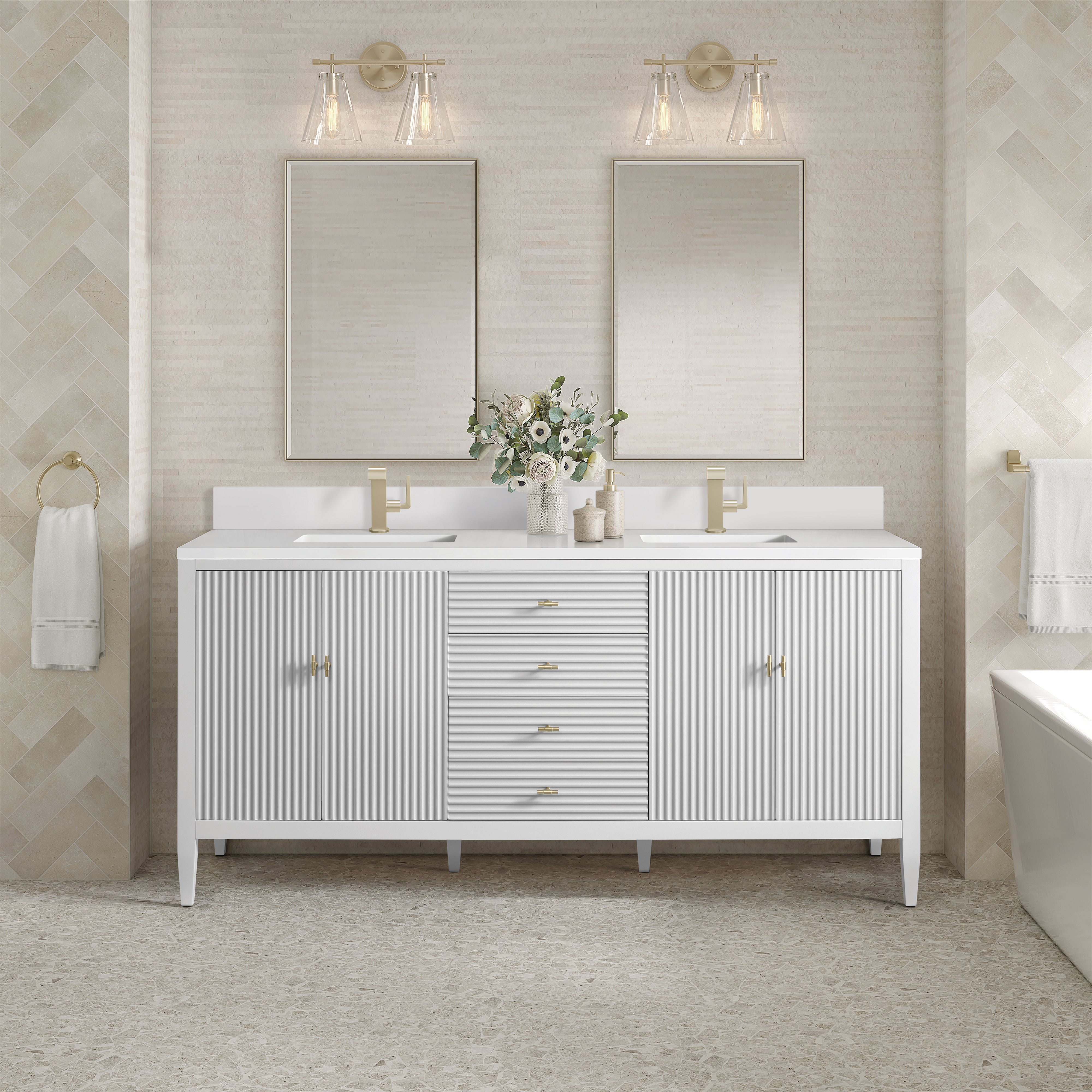 bright white vanity