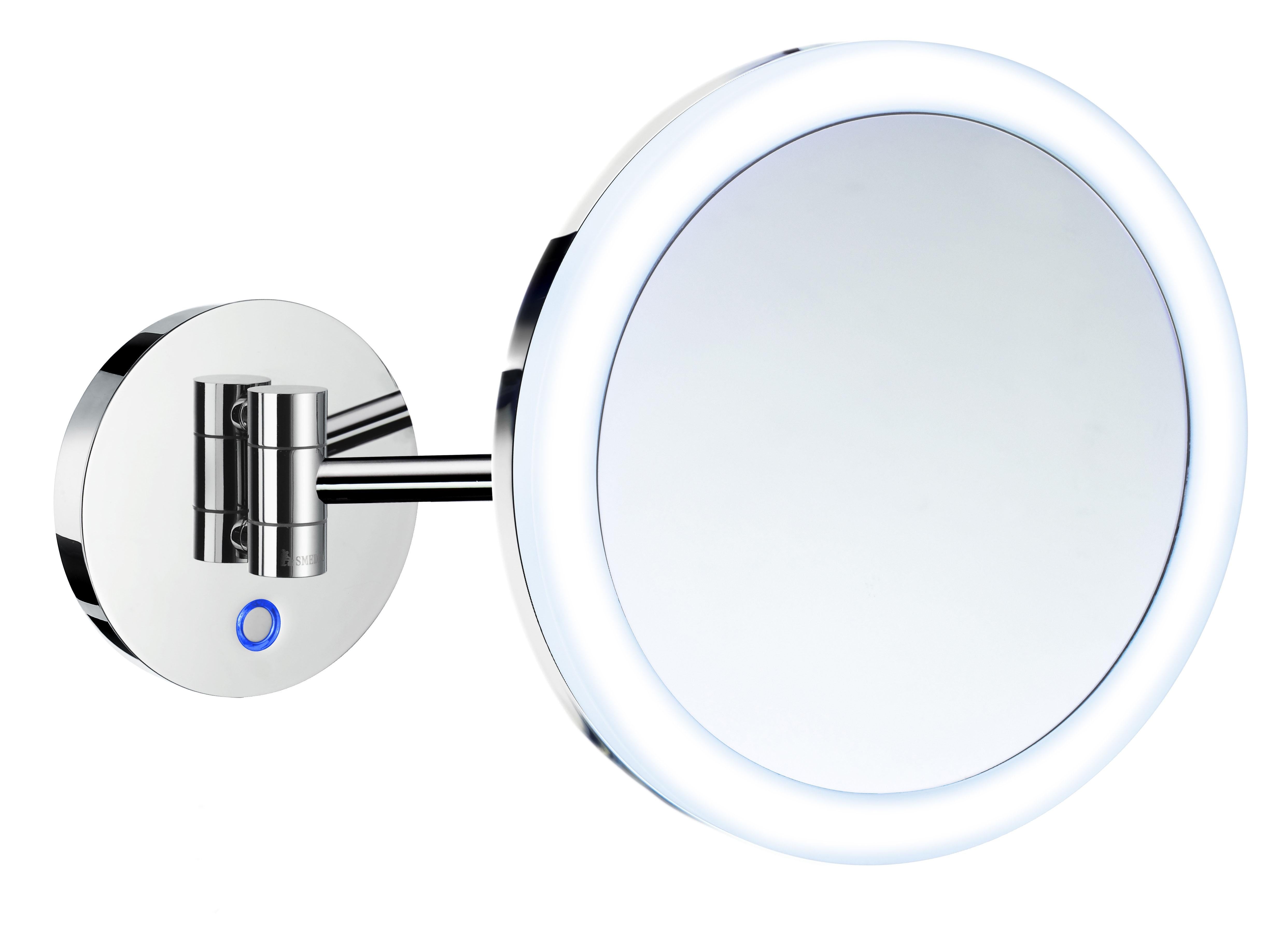 polished chrome make-up mirror