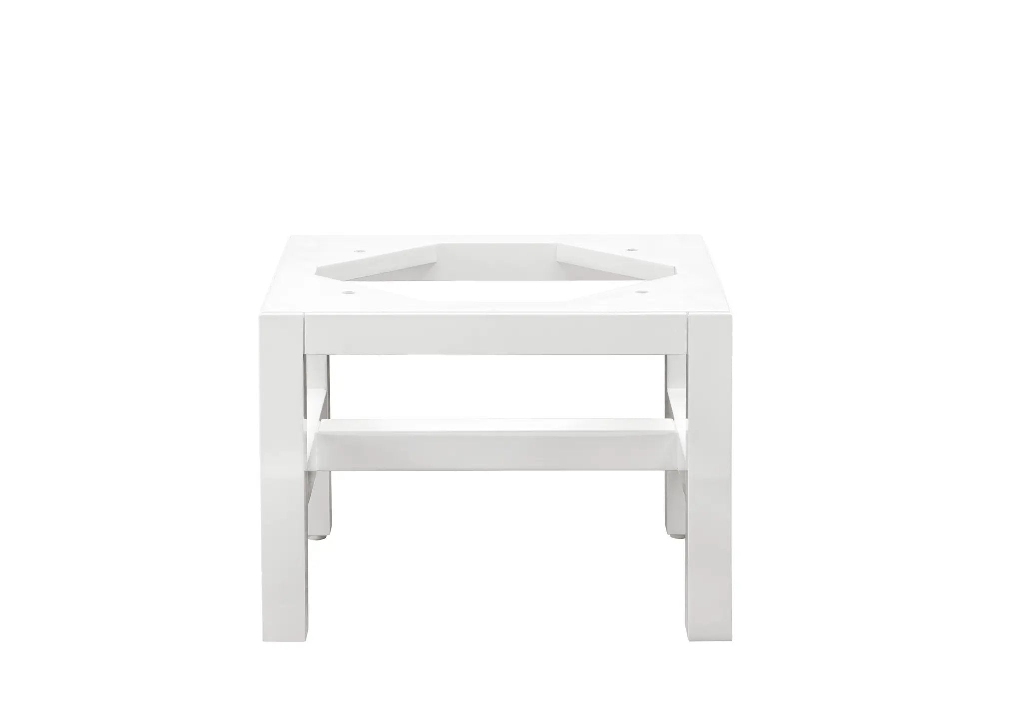 glossy white wooden stand