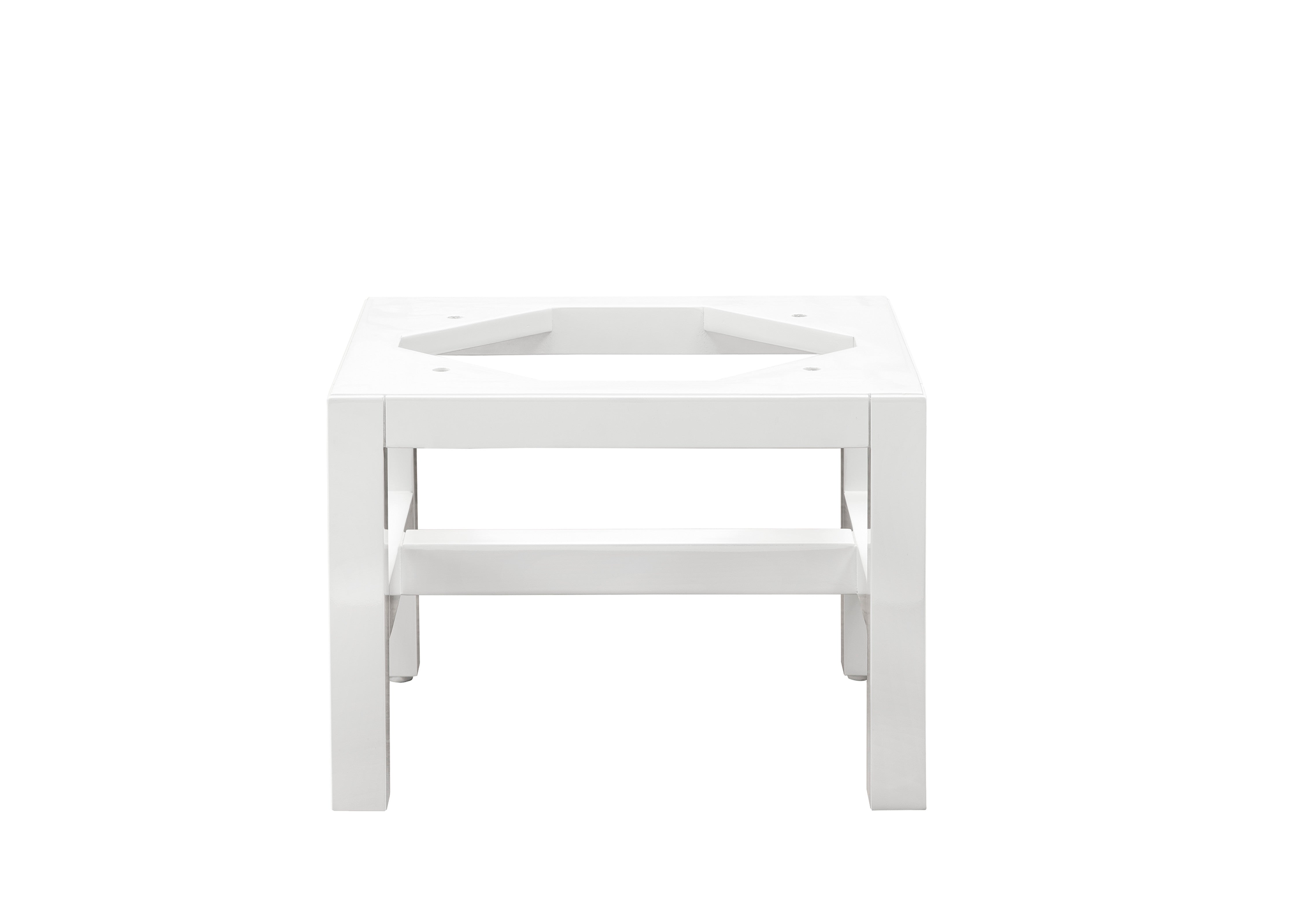 glossy white wooden stand
