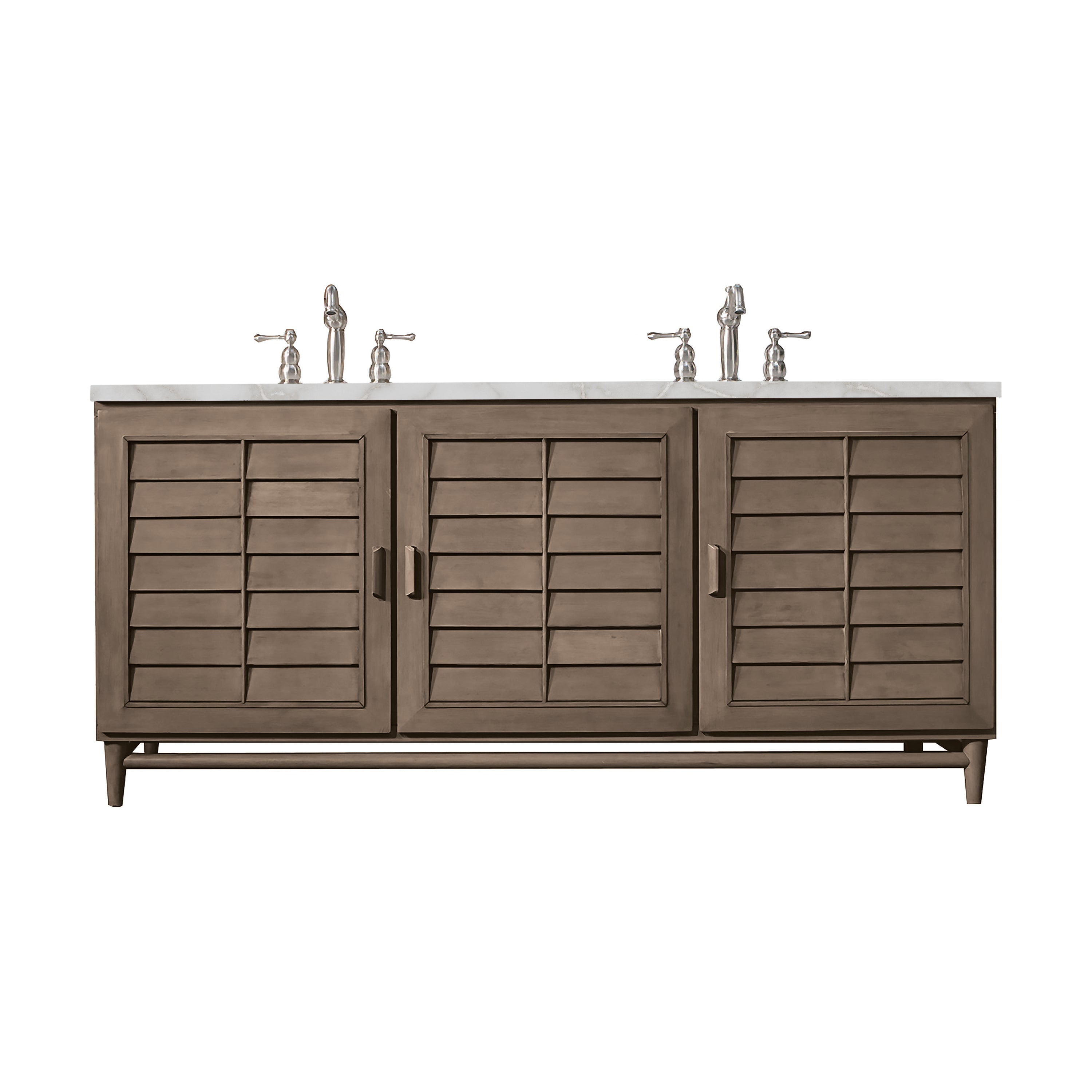 James Martin Vanities Portland 72" Double Vanity Whitewashed Walnut