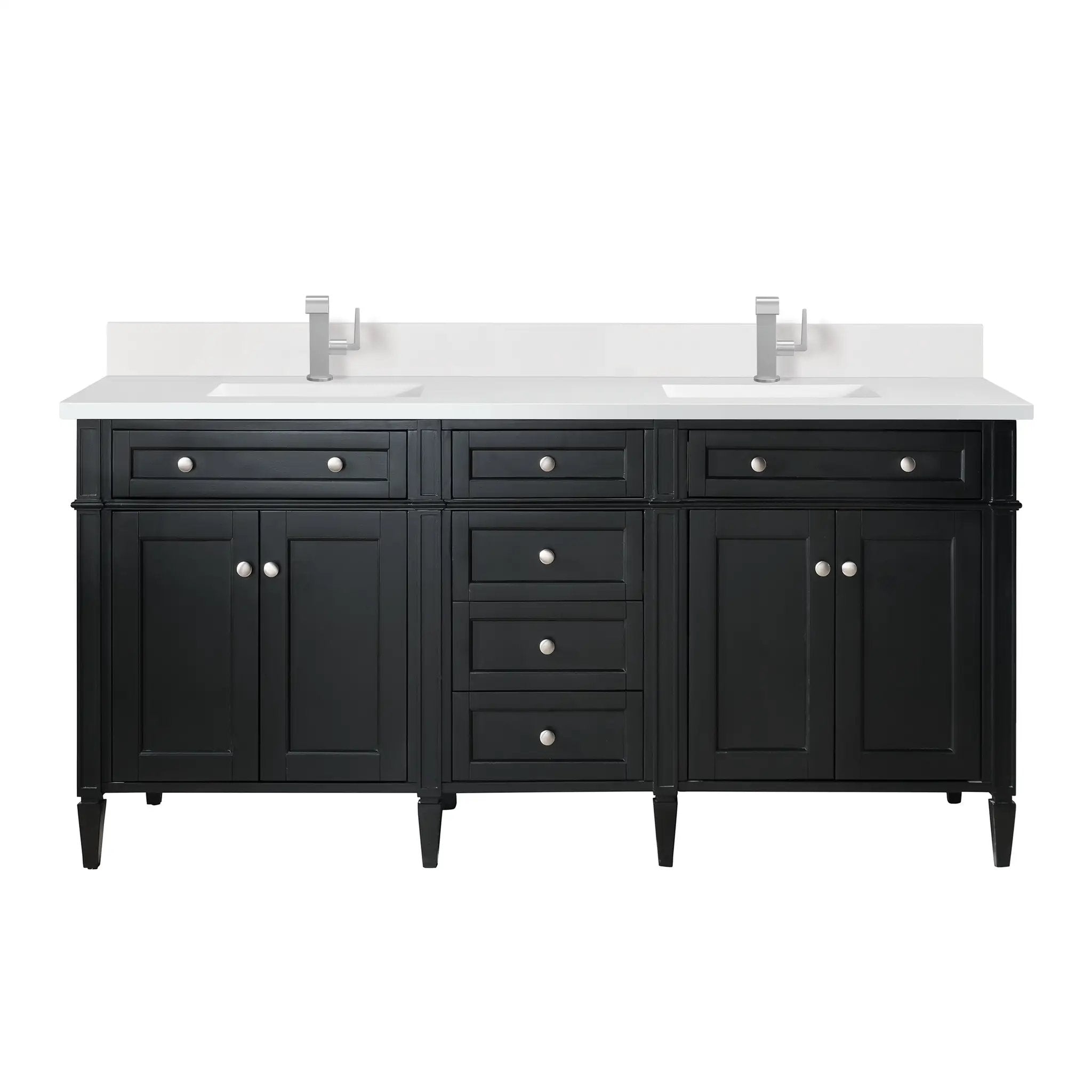 James Martin Brittany 72" Double Vanity Set - Black Onyx by James Martin Vanities