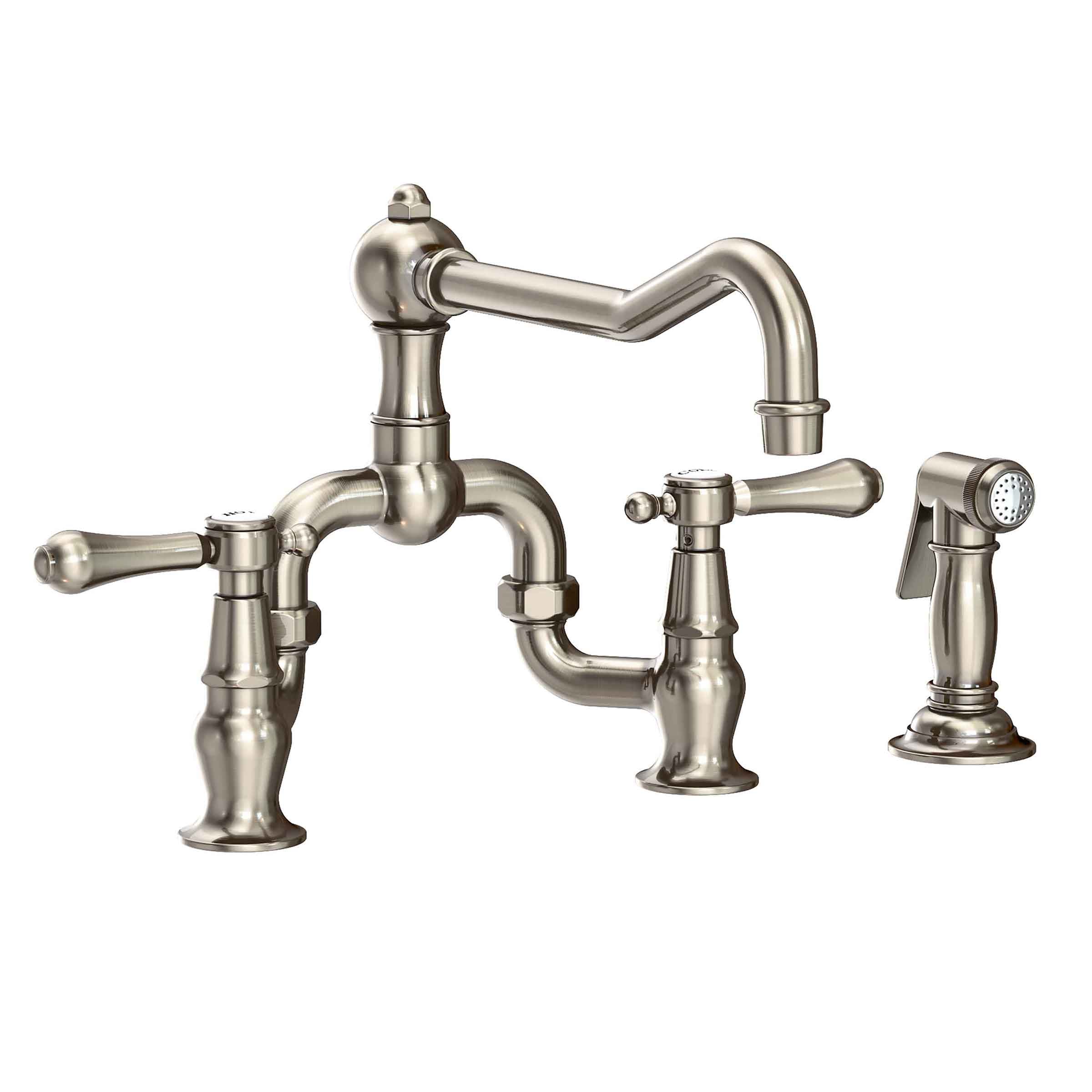 Newport Brass Chesterfield Kitchen Bridge Faucet with Side Spray