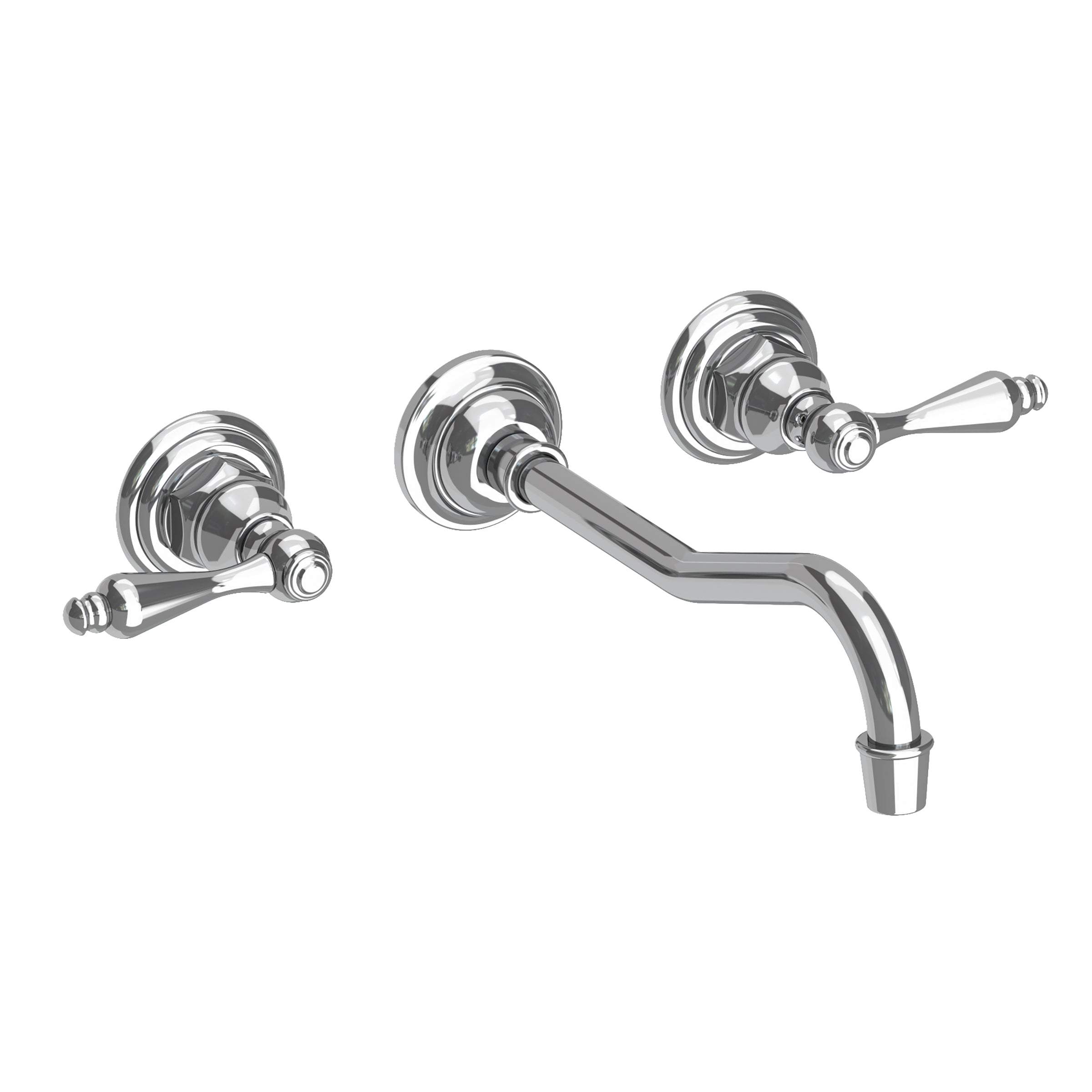 polished chrome lavatory faucet