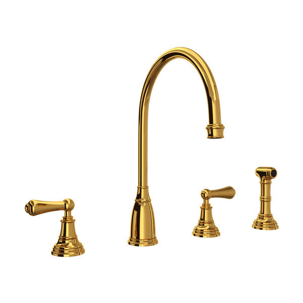 Rohl Georgian Era Two Handle Kitchen Faucet with Side Spray