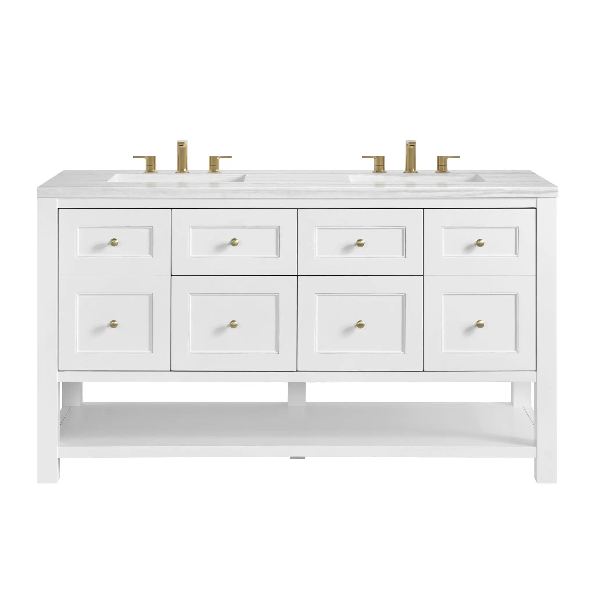 James Martin Breckenridge 60" Double Vanity Set - Bright White by James Martin Vanities