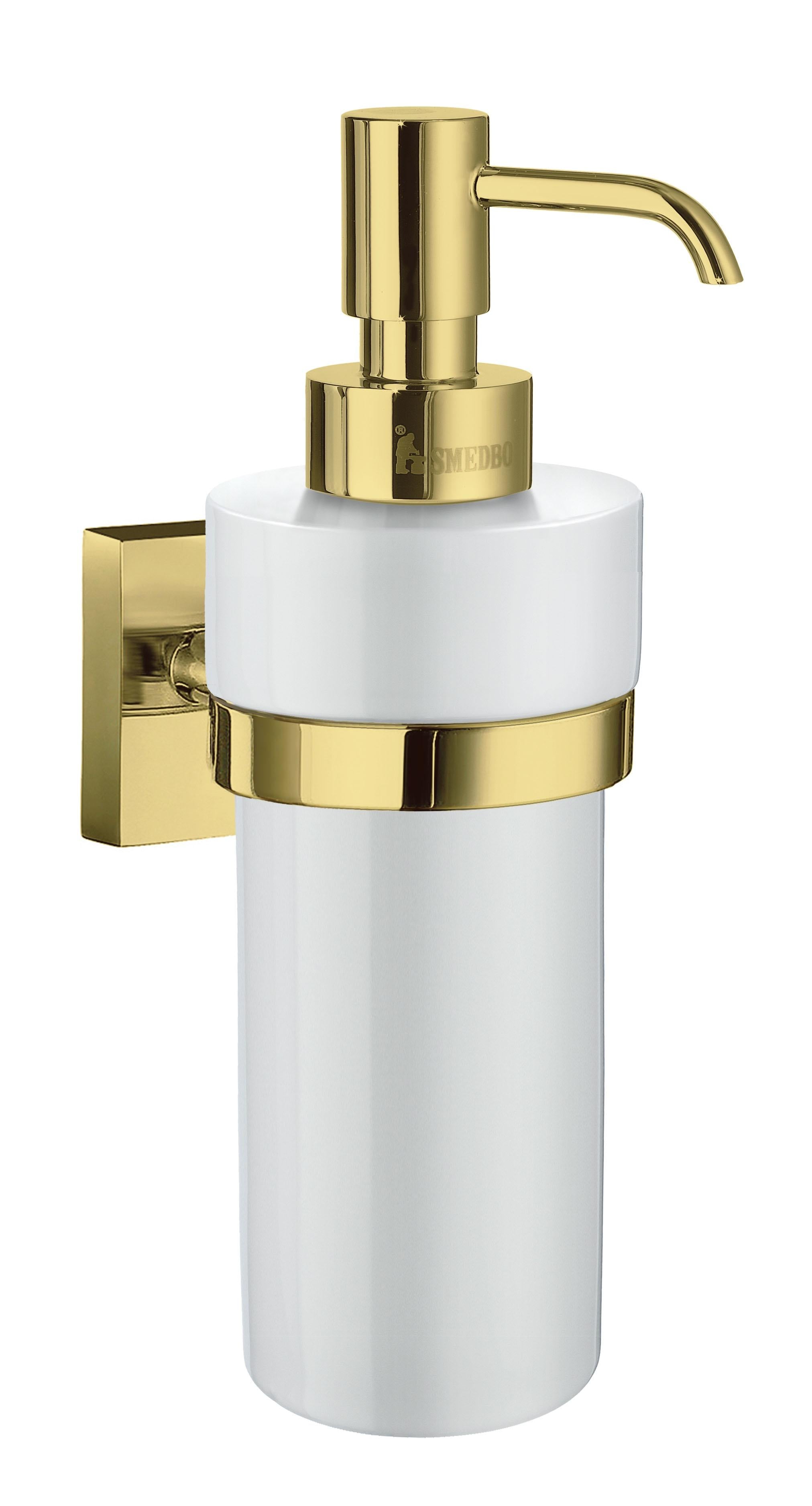 polished brass soap dispenser