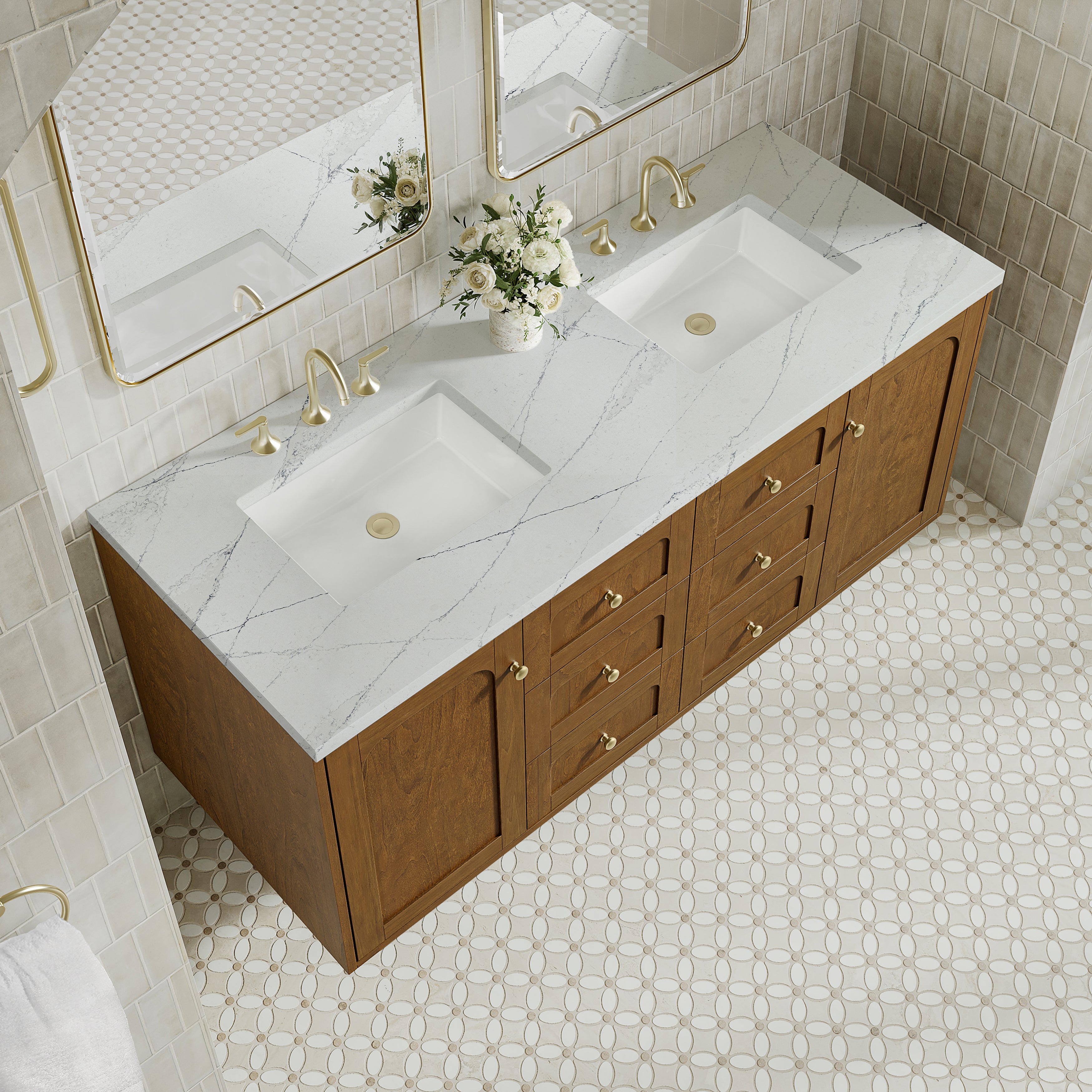 honey oak vanity
