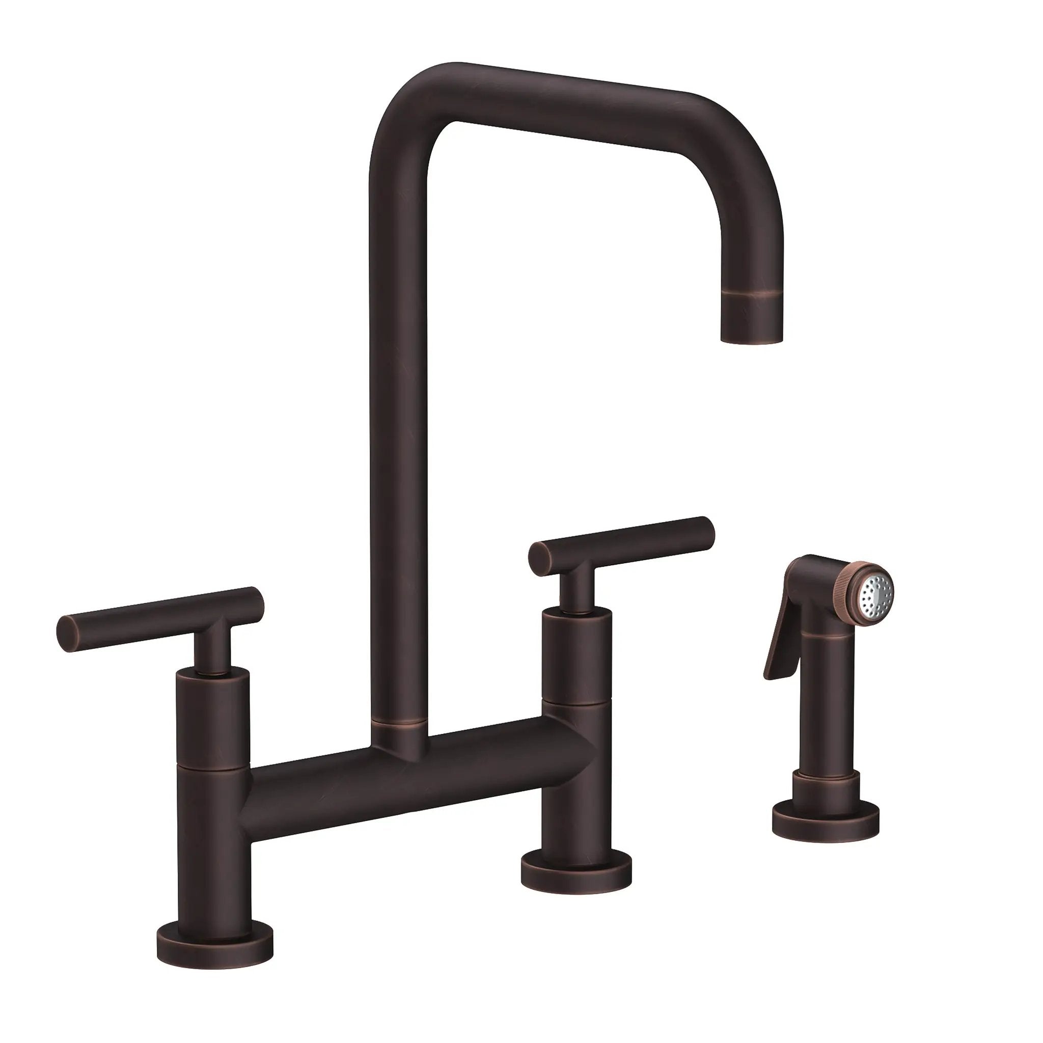 Newport Brass East Square Kitchen Bridge Faucet with Side Spray by Newport Brass