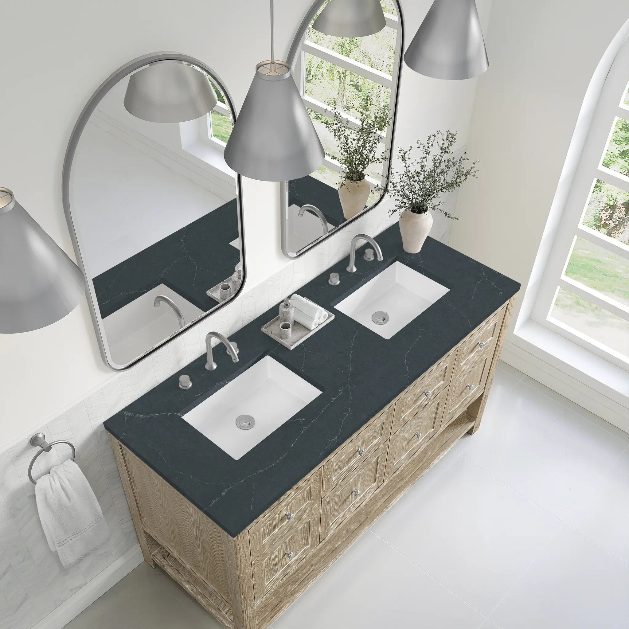 whitewashed oak vanity