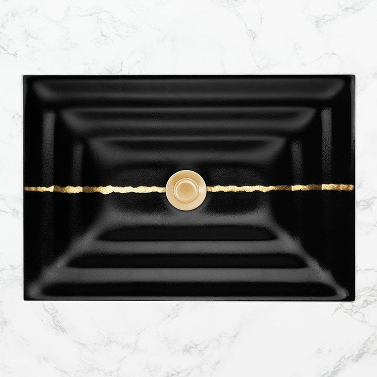 Linkasink Artisan Glass with Metal Leaf Accent Undermount Sink