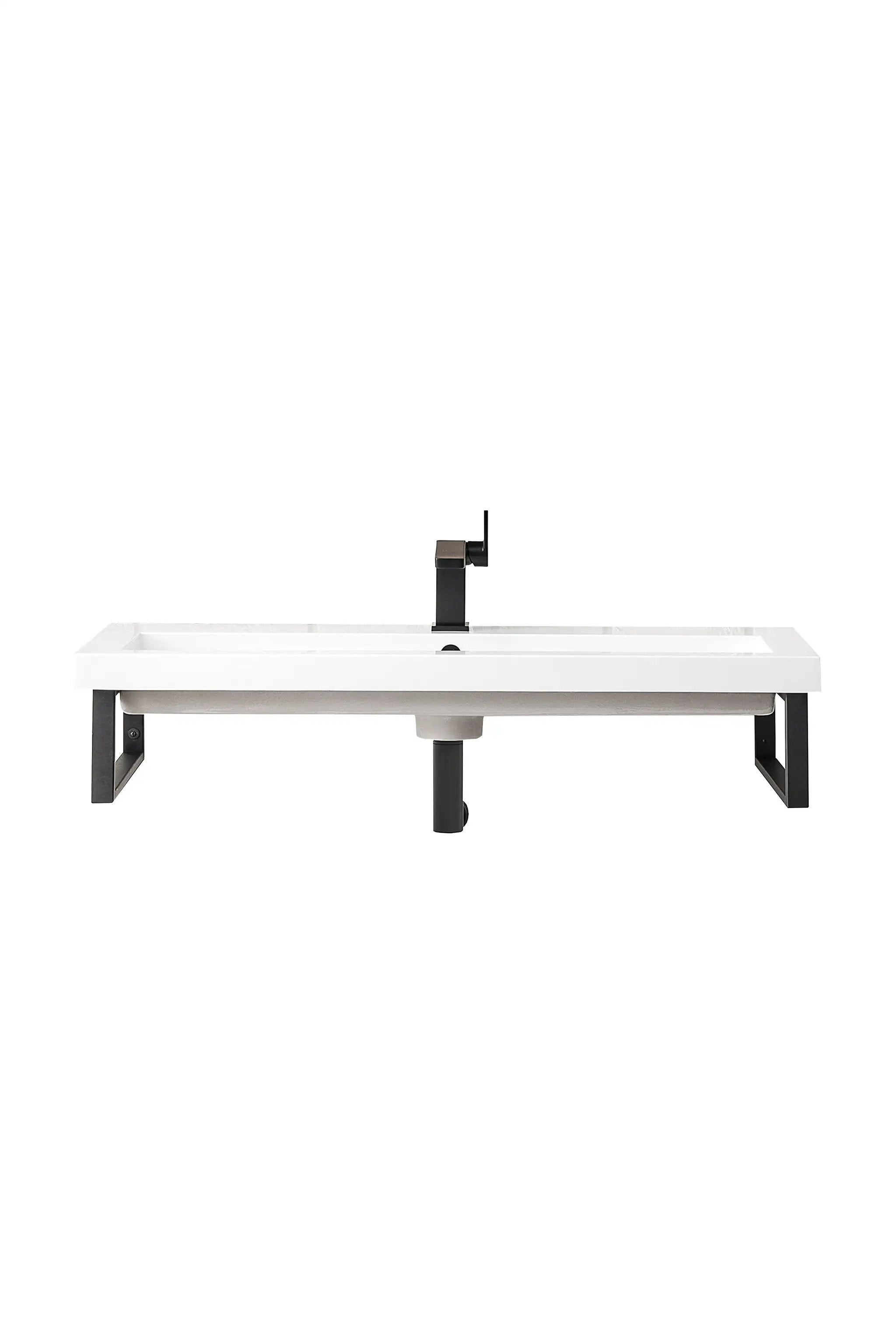 James Martin Two Boston 15.25" Wall Brackets with 39.5" White Glossy Composite Stone Top by James Martin Vanities