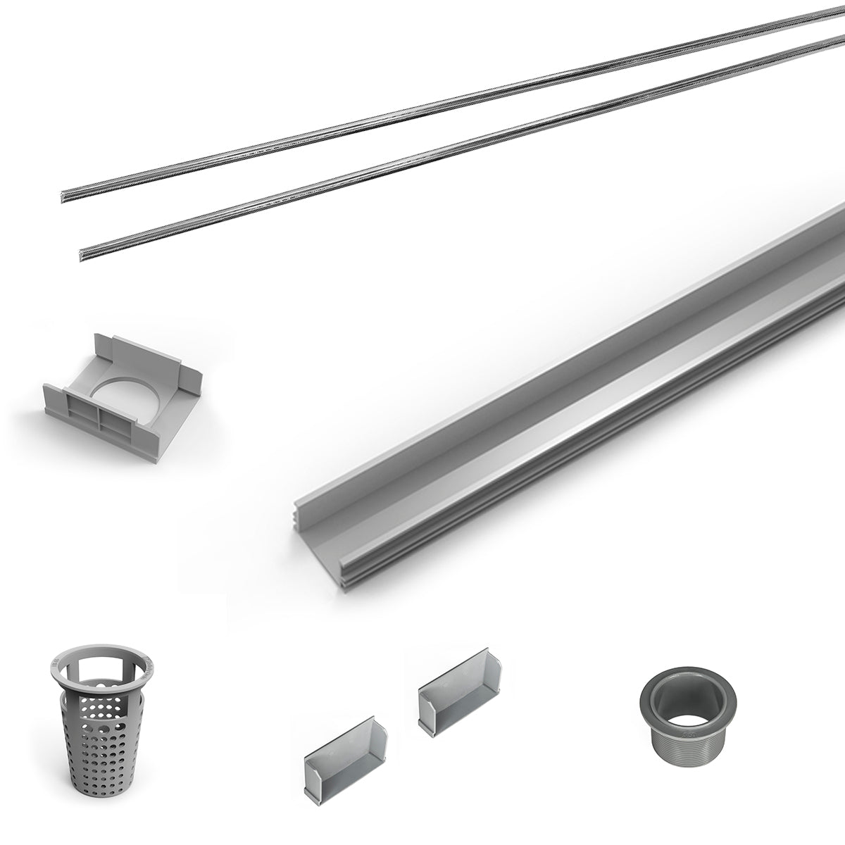Infinity Drain 48" PVC Component Only Kit for S-LAG 65, S-LT 65, and S-LTIF 65 series.