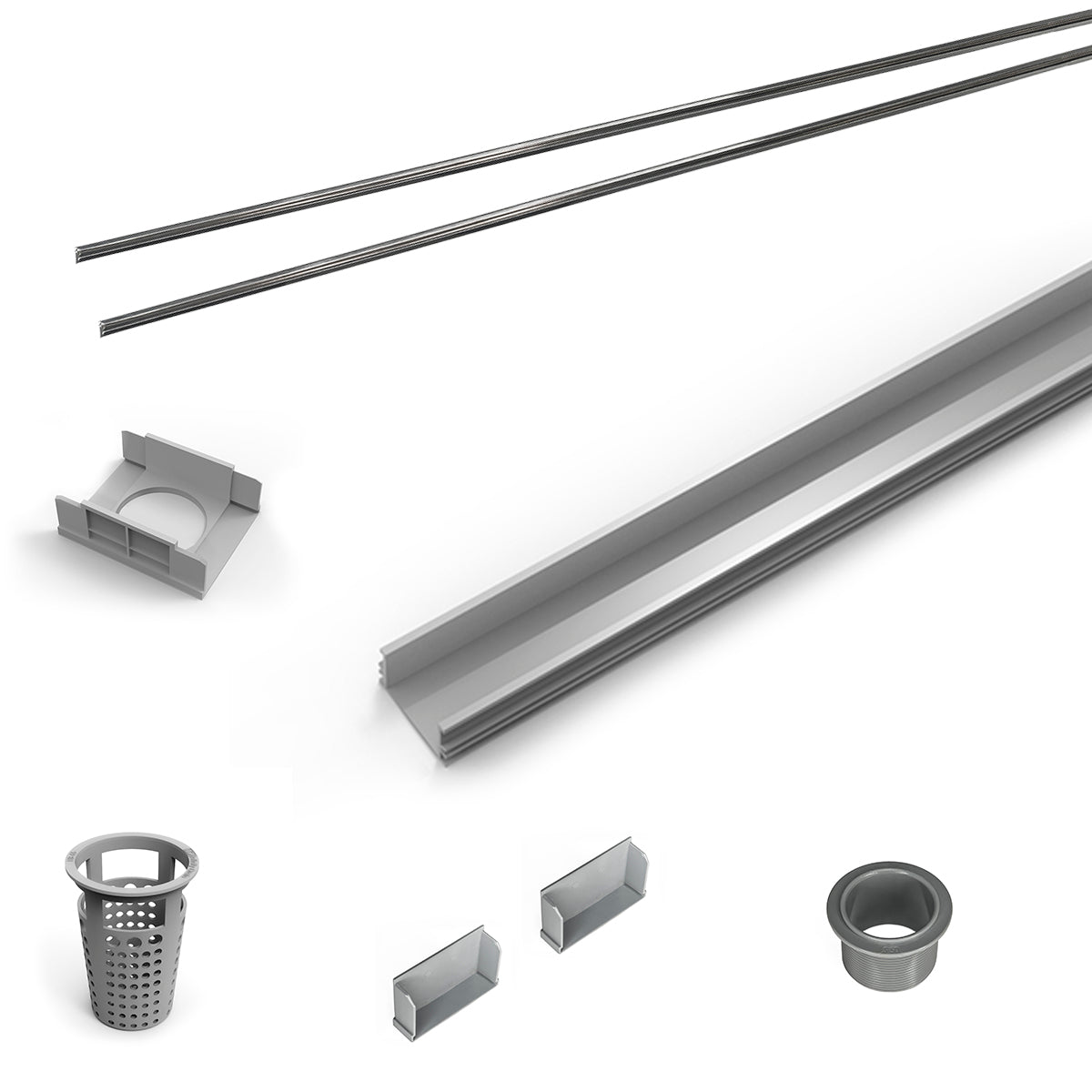 Infinity Drain 72" PVC Component Only Kit for S-LAG 65, S-LT 65, and S-LTIF 65 series.