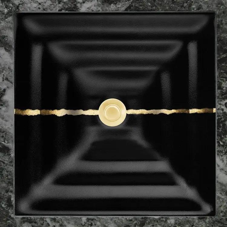 Linkasink Artisan Glass with Metal Leaf Accent Undermount Sink by Linkasink