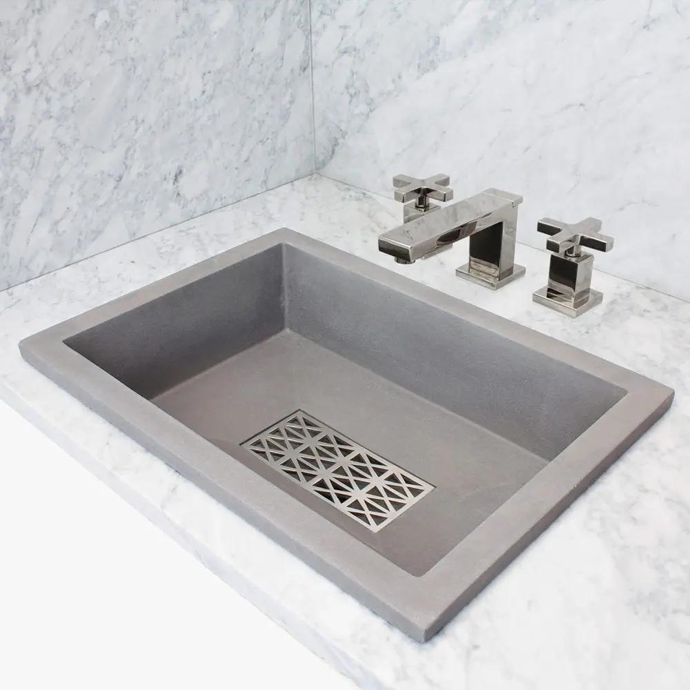 gray concrete sink