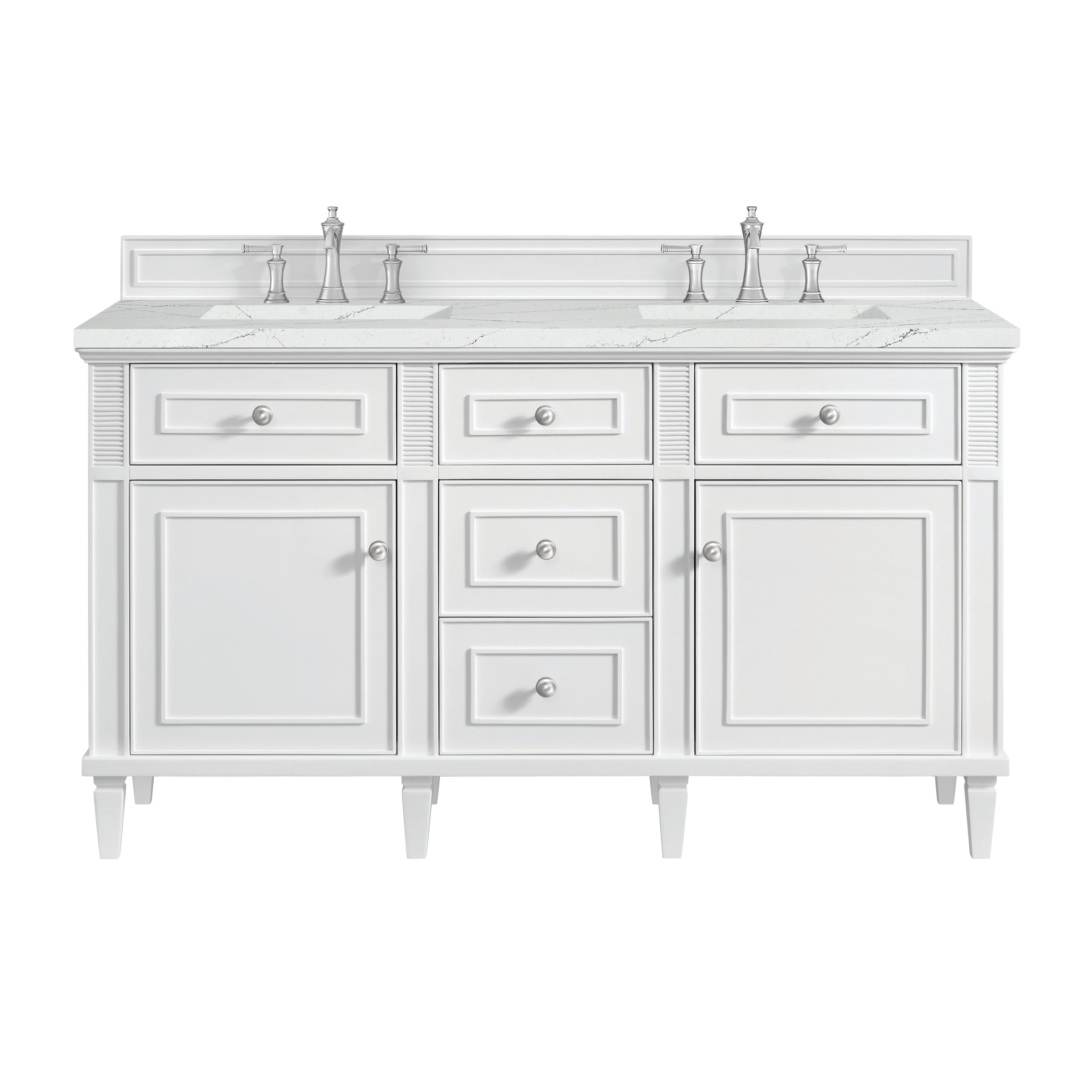 James Martin Vanities Lorelai 60" Double Vanity - Bright White