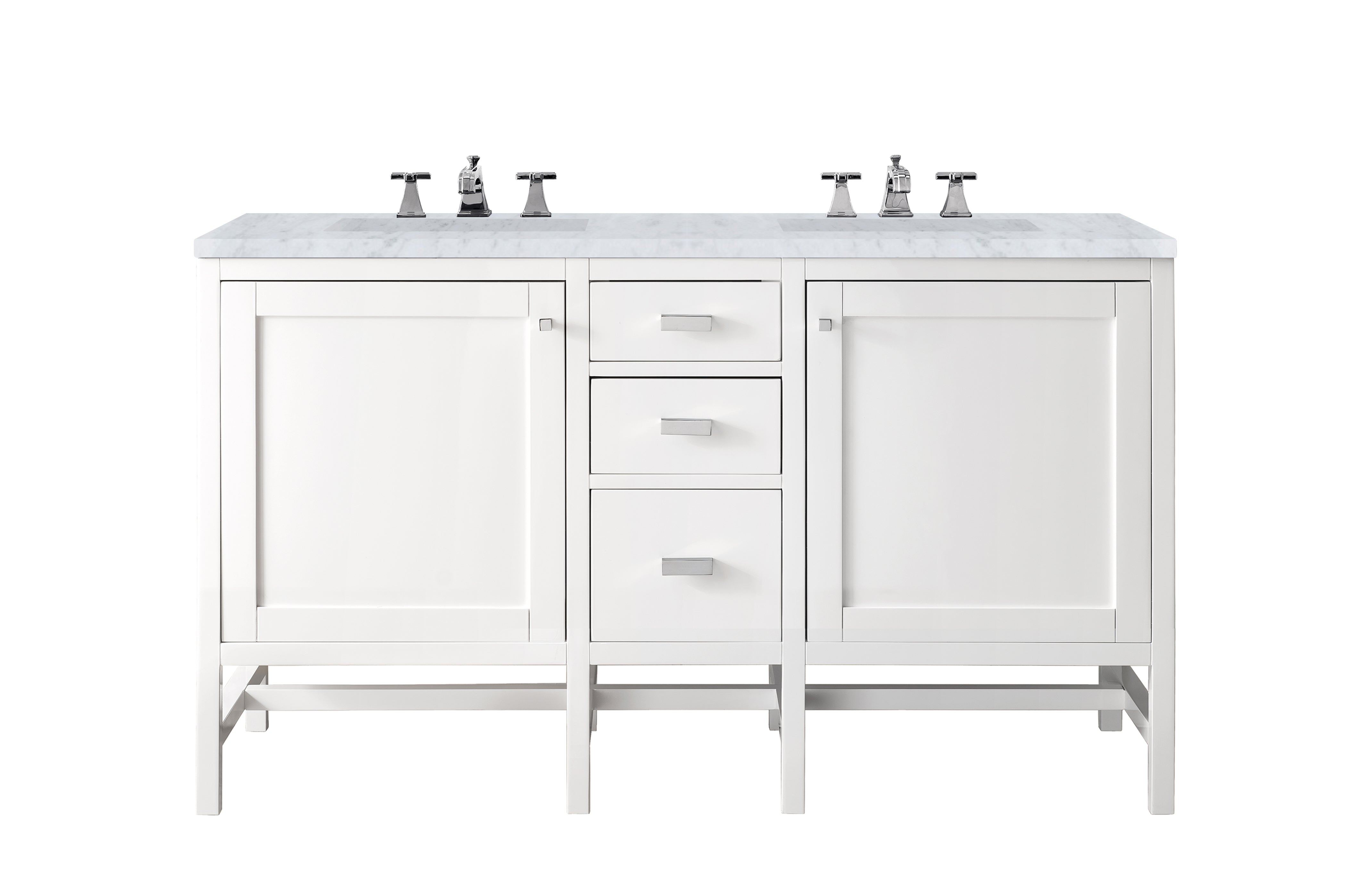 James Martin Vanities Addison 60" Double Vanity - Glossy White