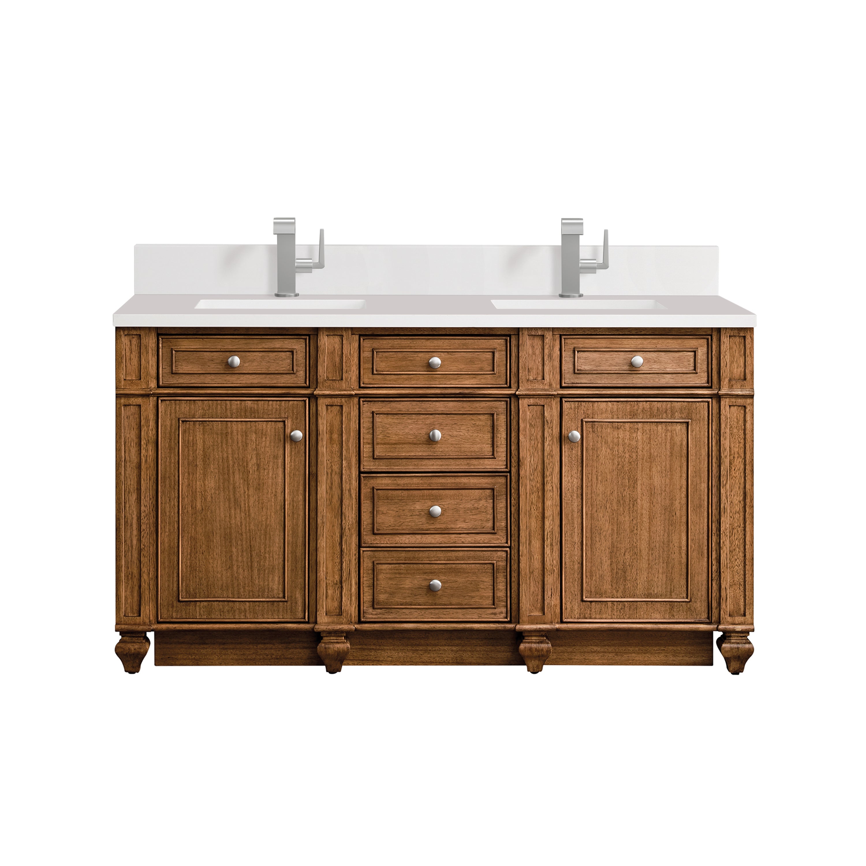 James Martin Vanities Bristol 60" Double Vanity - Saddle Brown