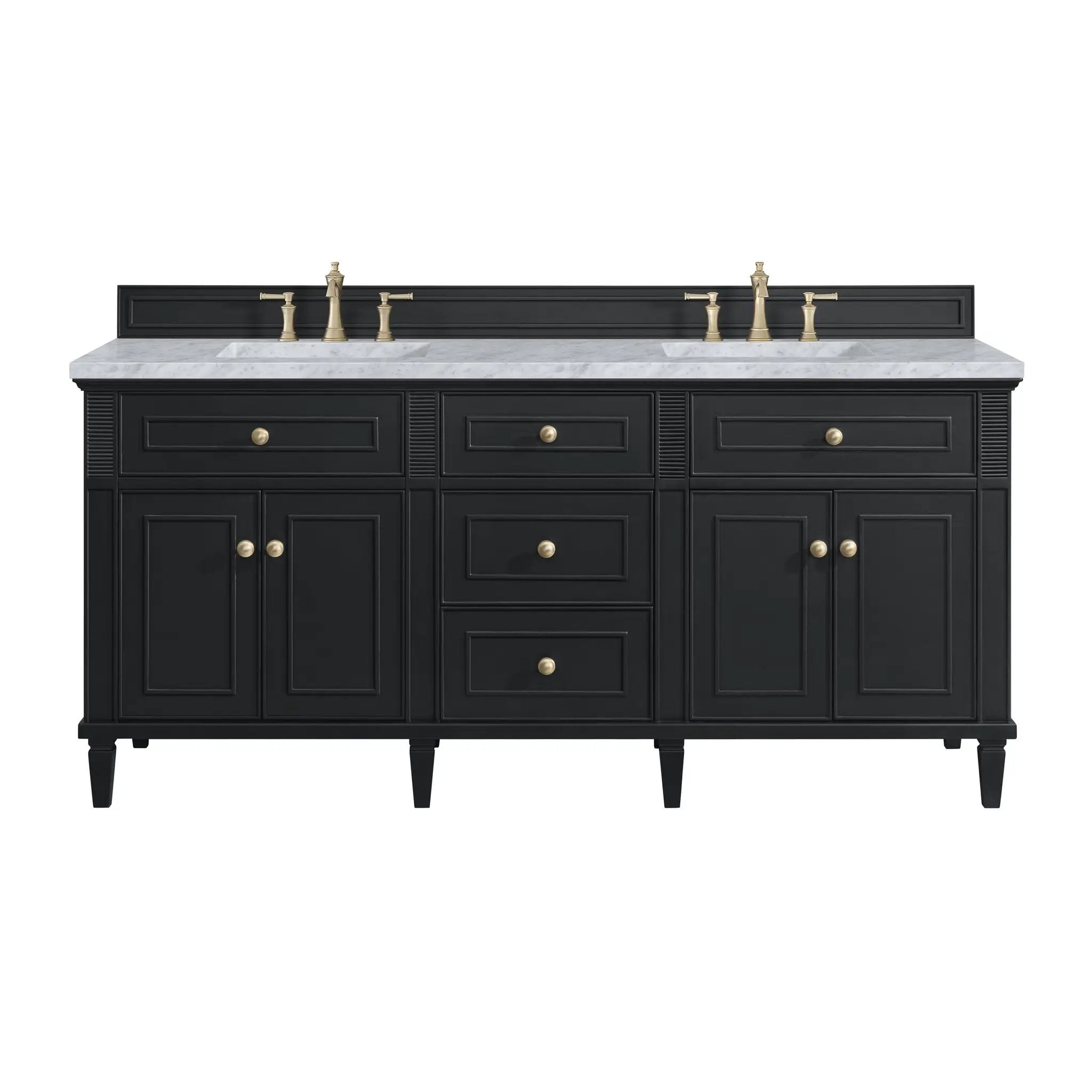 James Martin Lorelai 72" Double Vanity Set - Black Onyx by James Martin Vanities