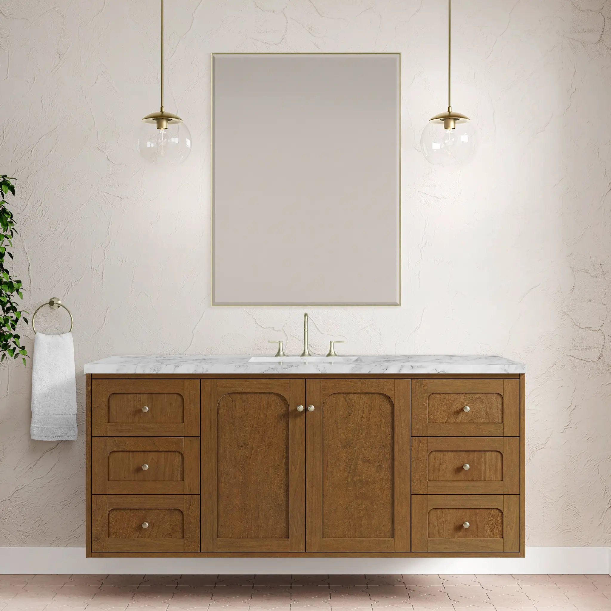honey oak vanity