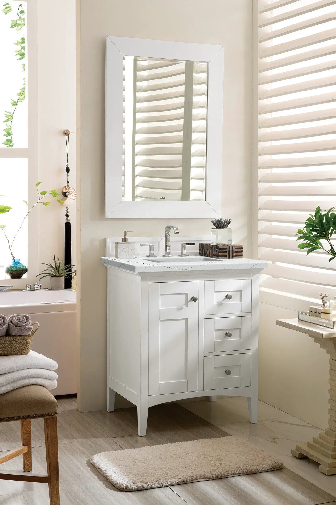 bright white vanity