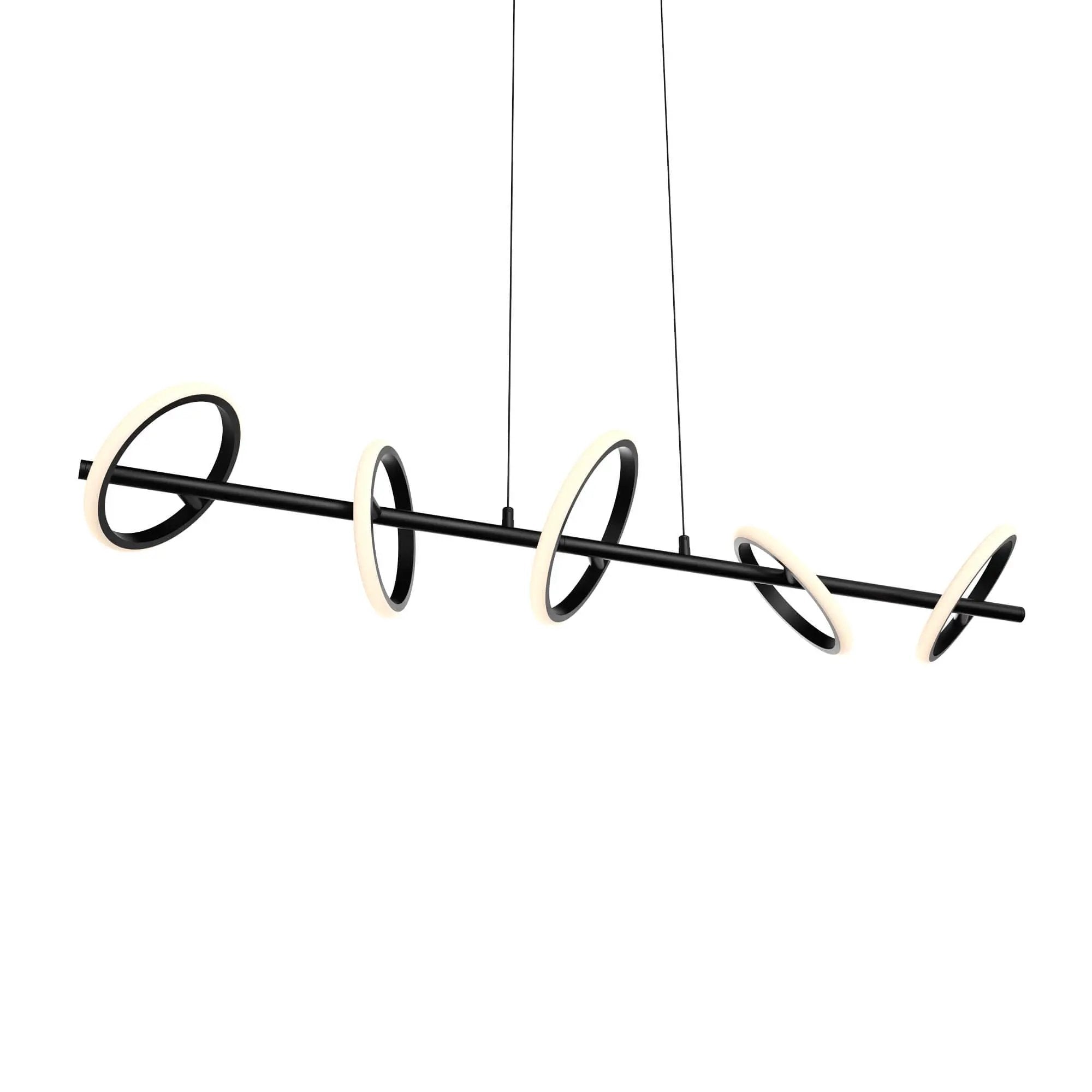 DALS Lighting DECO Ring family, linear pendant 5 rings, 5CCT by DALS Lighting