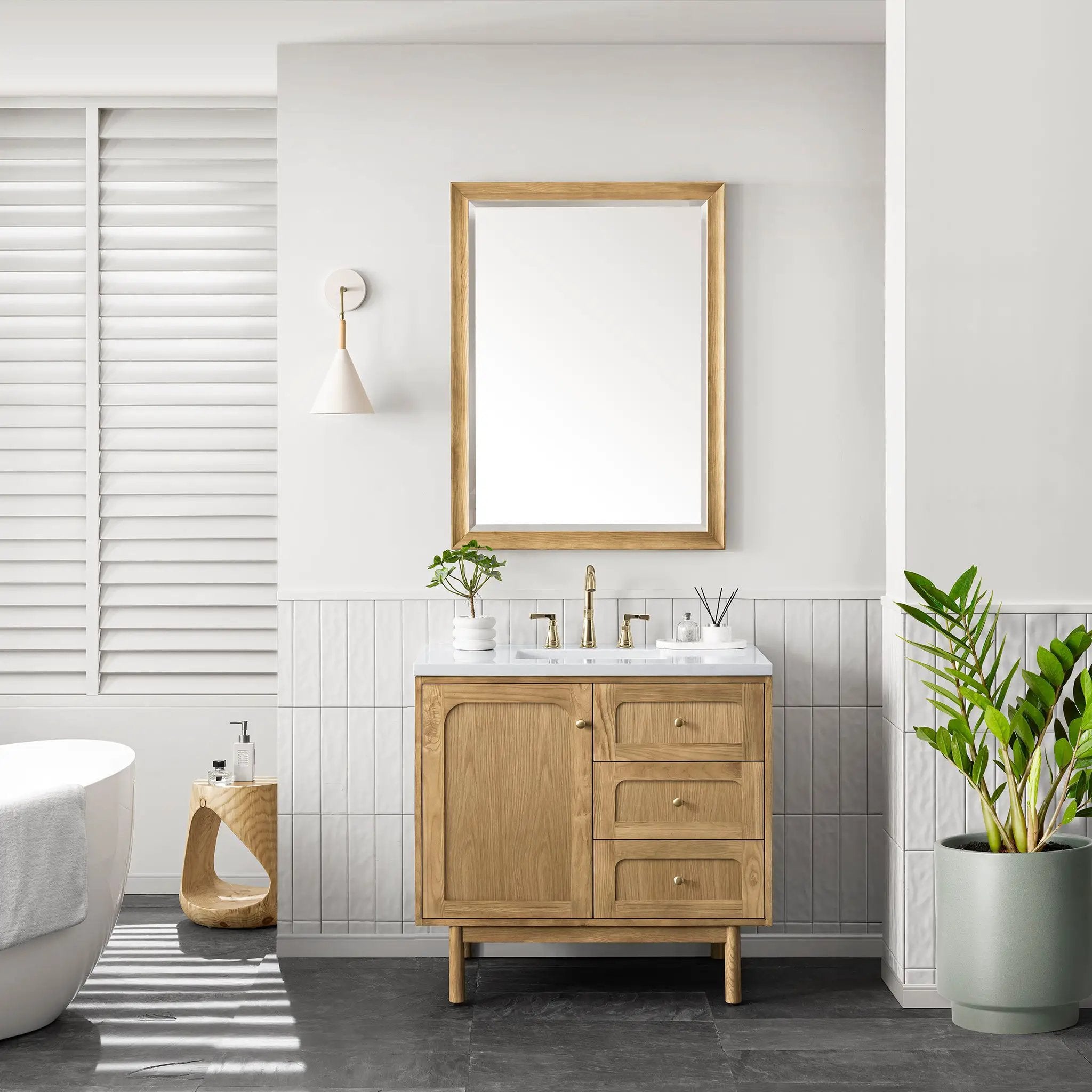 light natural oak vanity