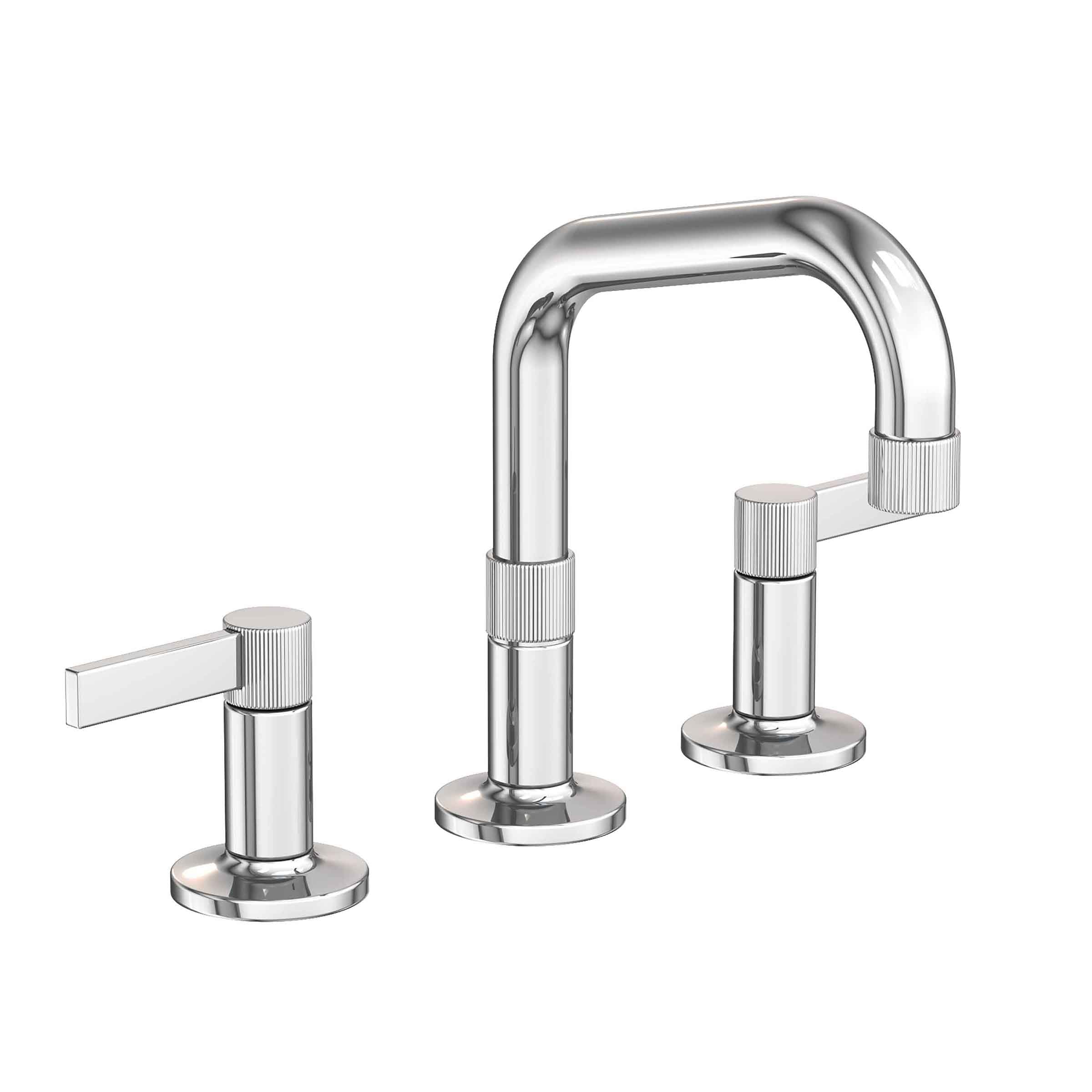 polished chrome lavatory faucet