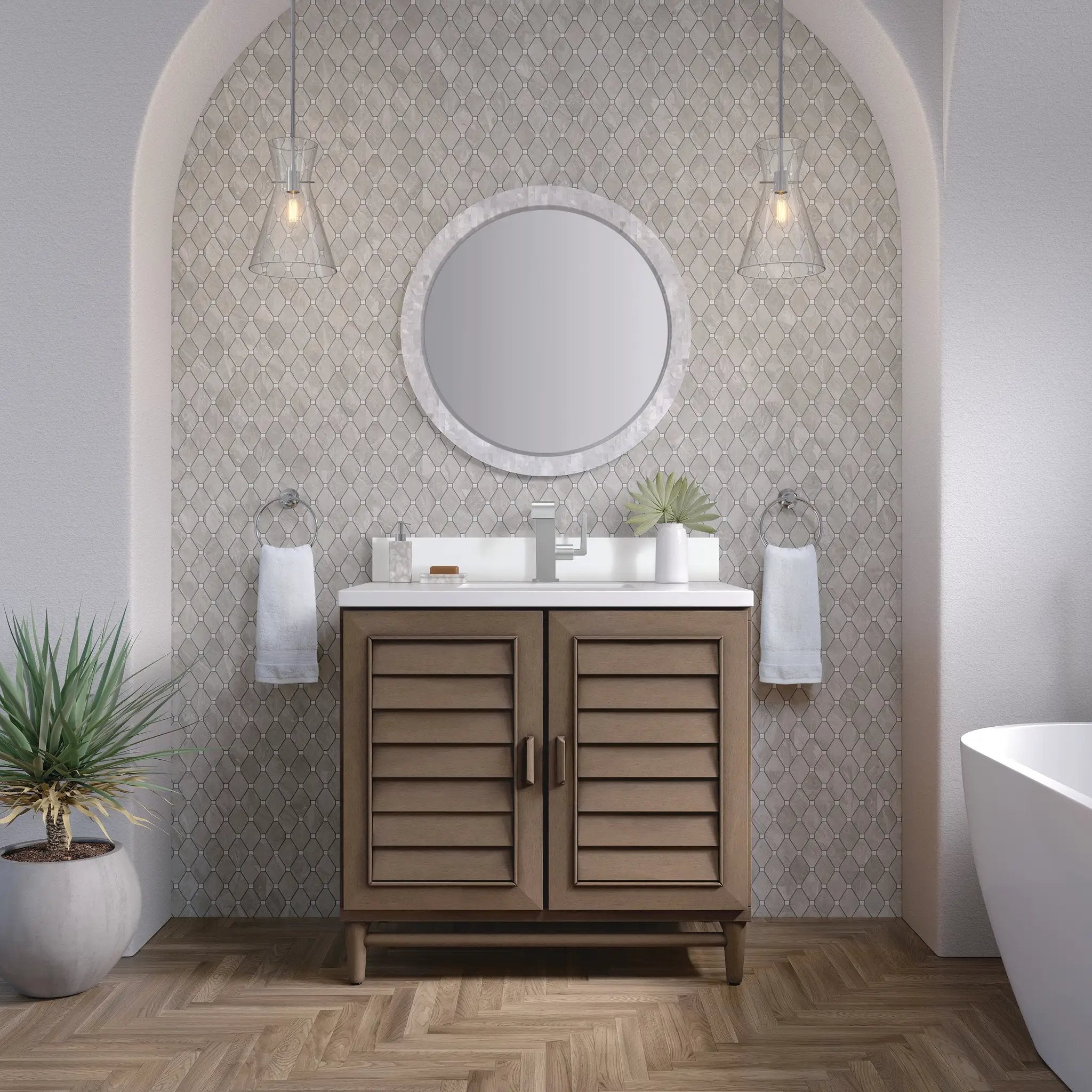 whitewashed walnut vanity