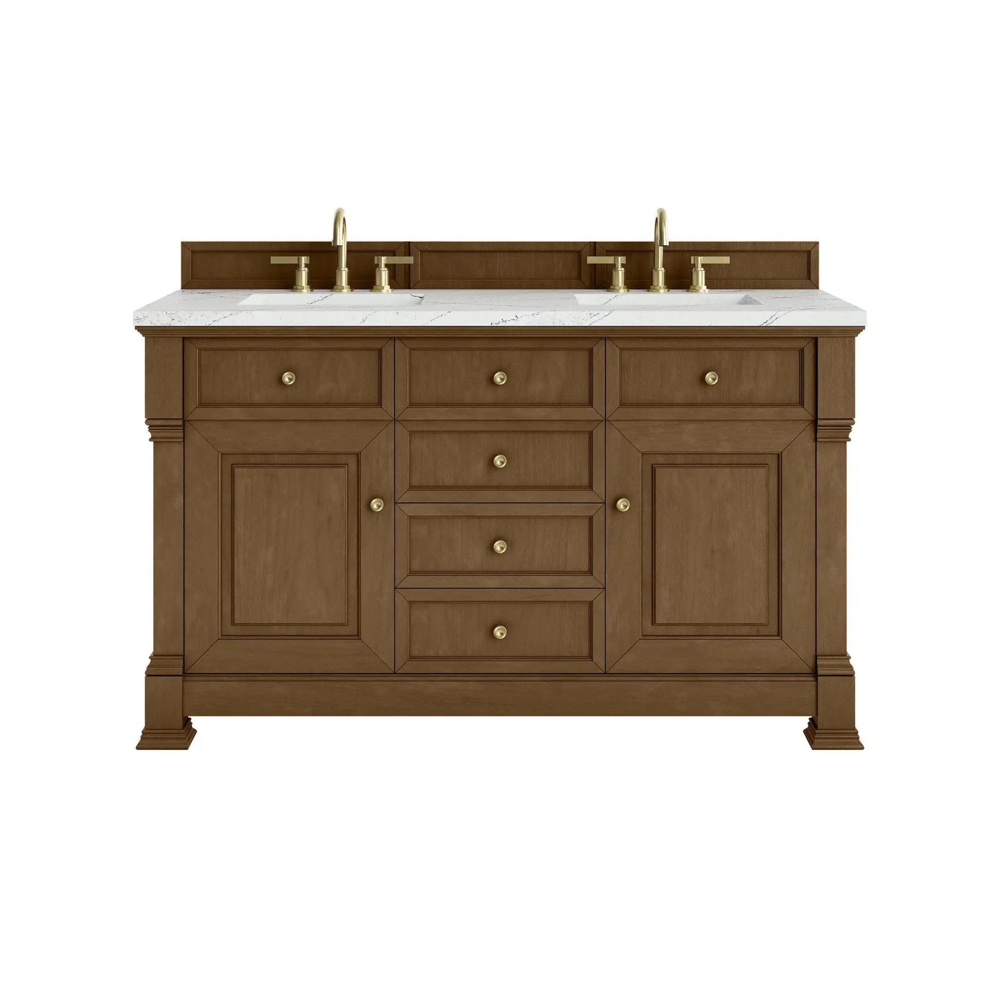 James Martin Brookfield 60" Double Vanity Set - Honey Oak by James Martin Vanities
