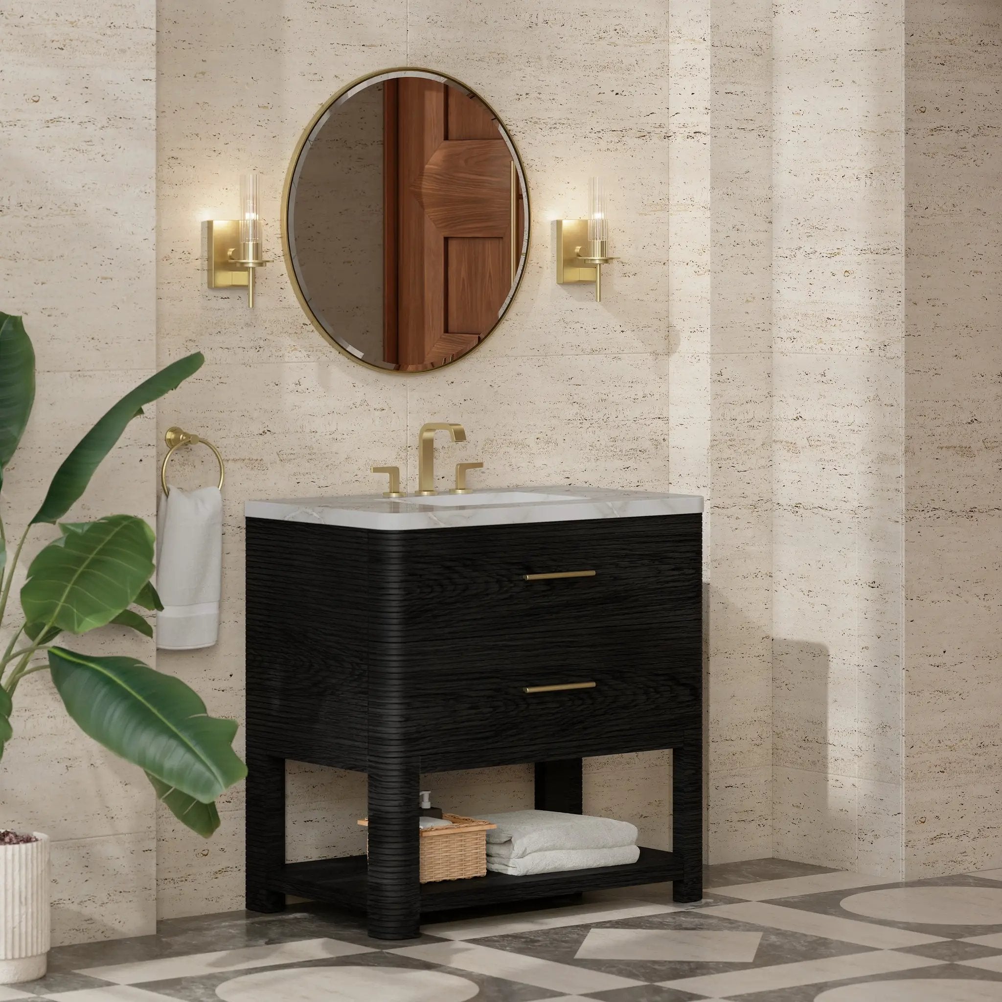 carbon oak vanity