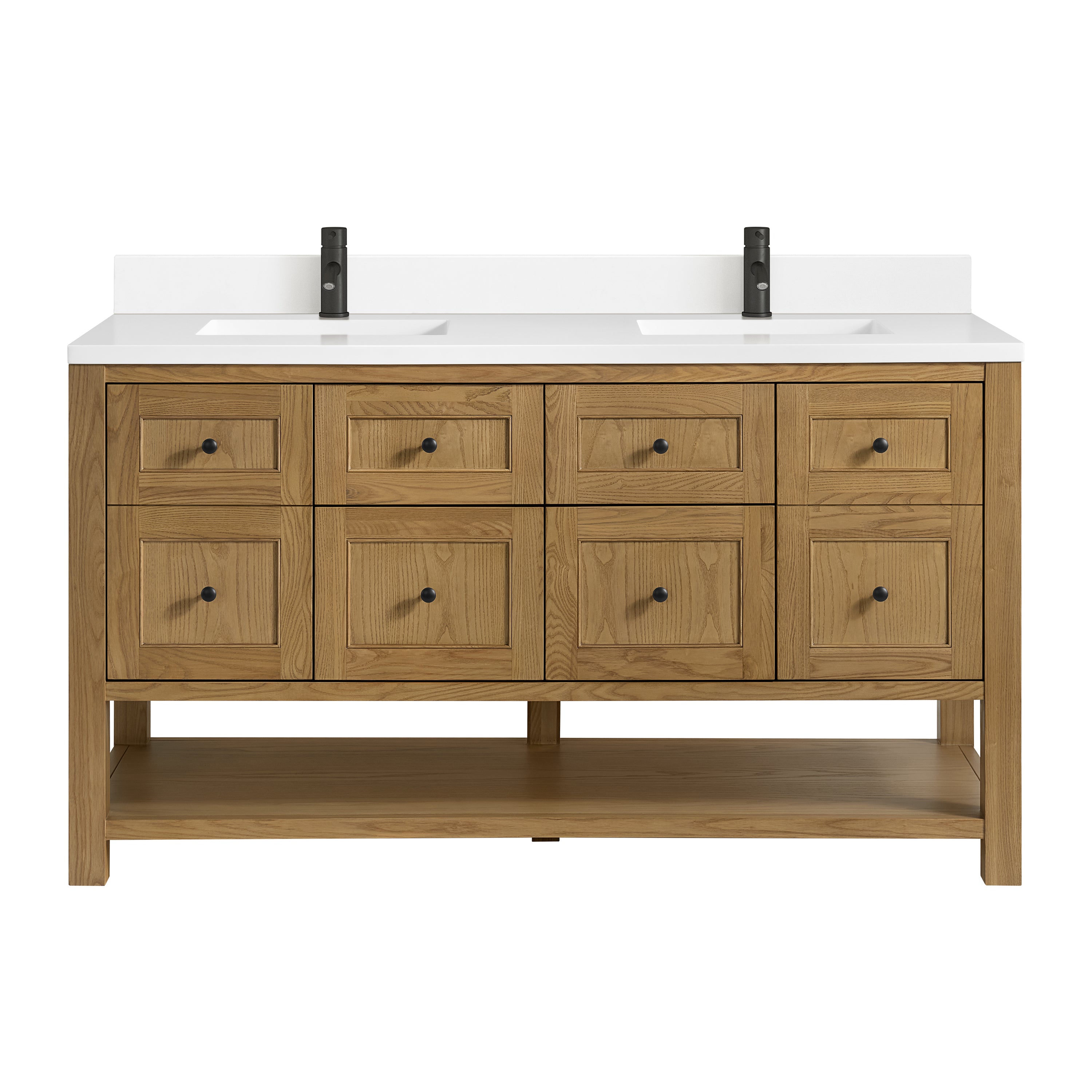 James Martin Vanities Breckenridge 60" Double Vanity - Light Natural Oak