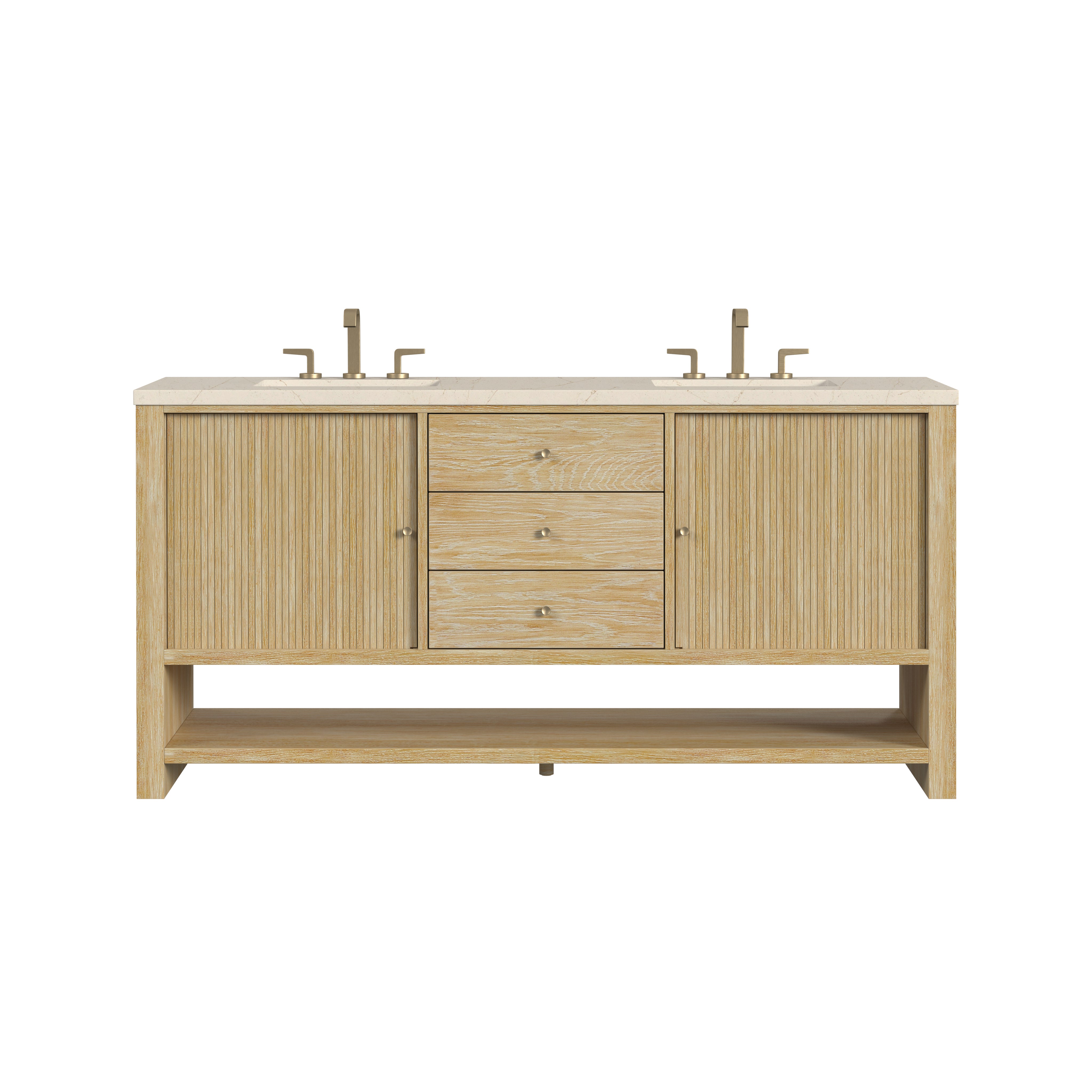 James Martin Vanities Marigot 72" Double Vanity - Sunwashed Oak