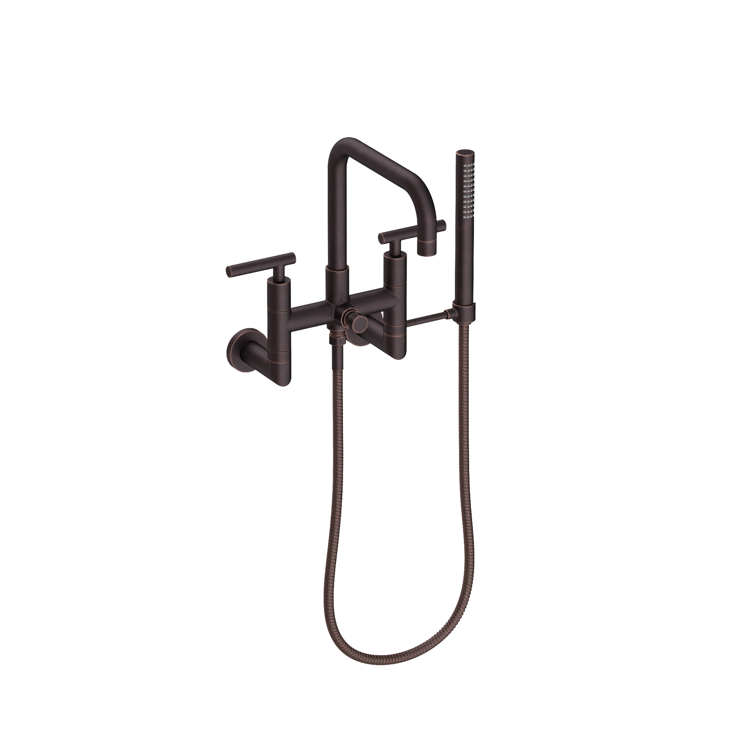 Newport Brass East Square Exposed Tub & Hand Shower Set - Wall Mount