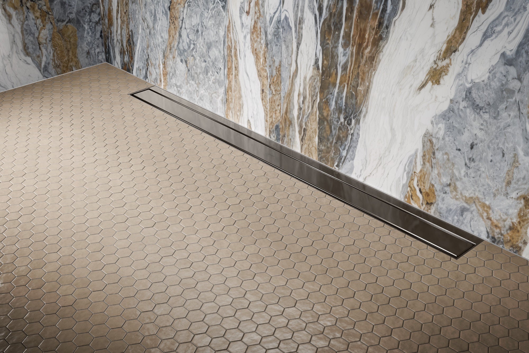 brilliance black onyx shower drain