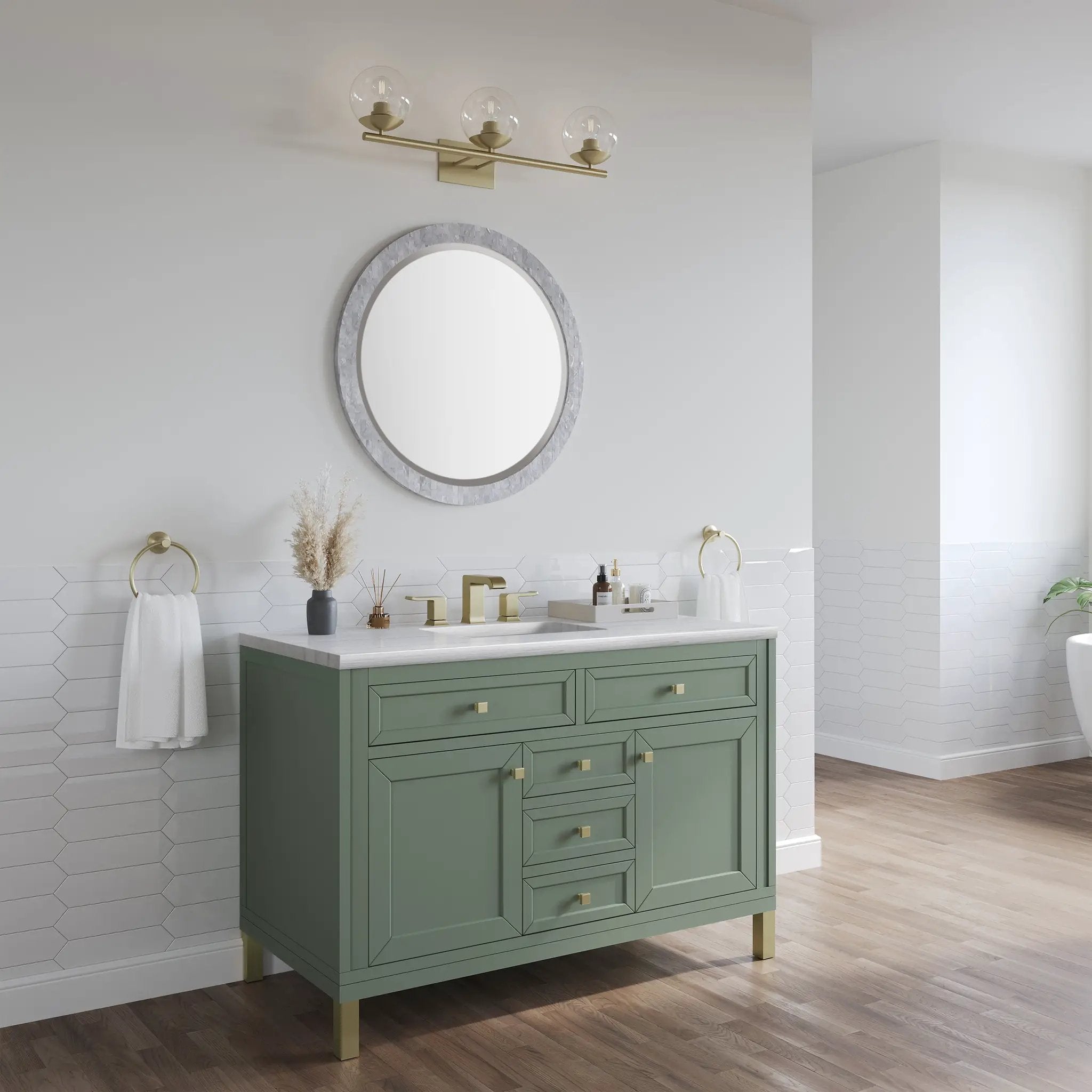 smokey celadon vanity