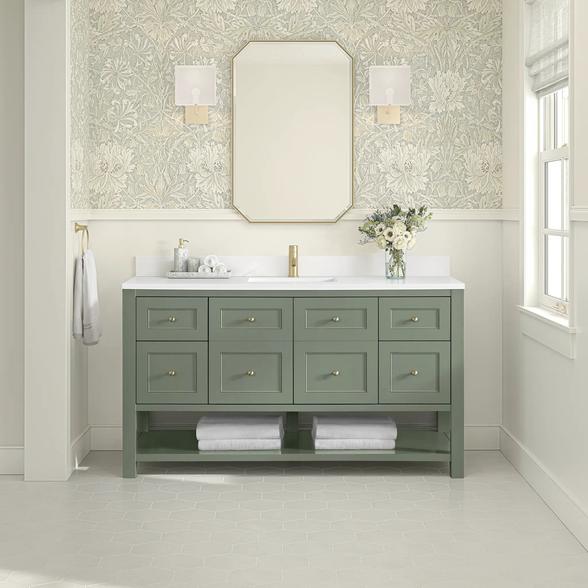 smokey celadon vanity
