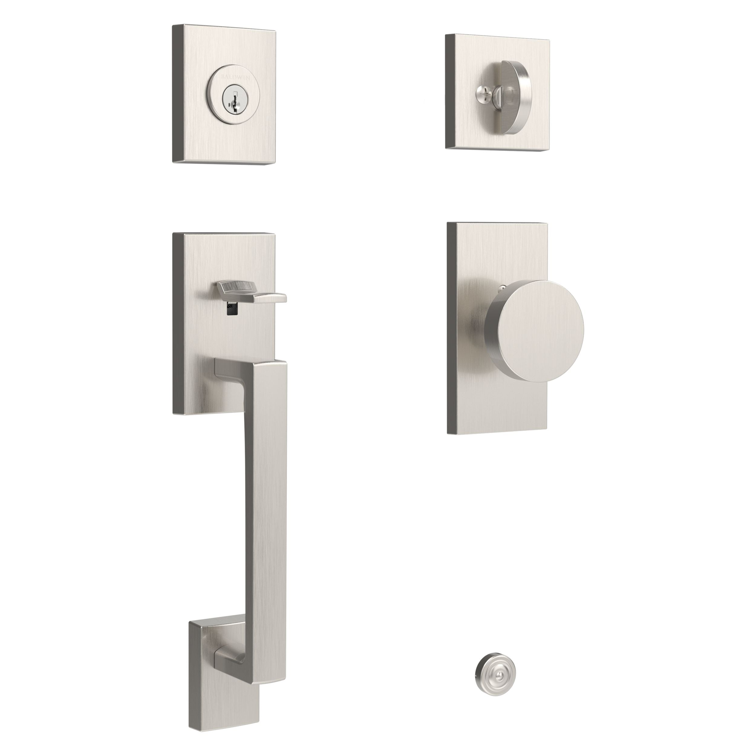 satin nickel door handle and knob