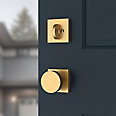 satin brass door handle and knob