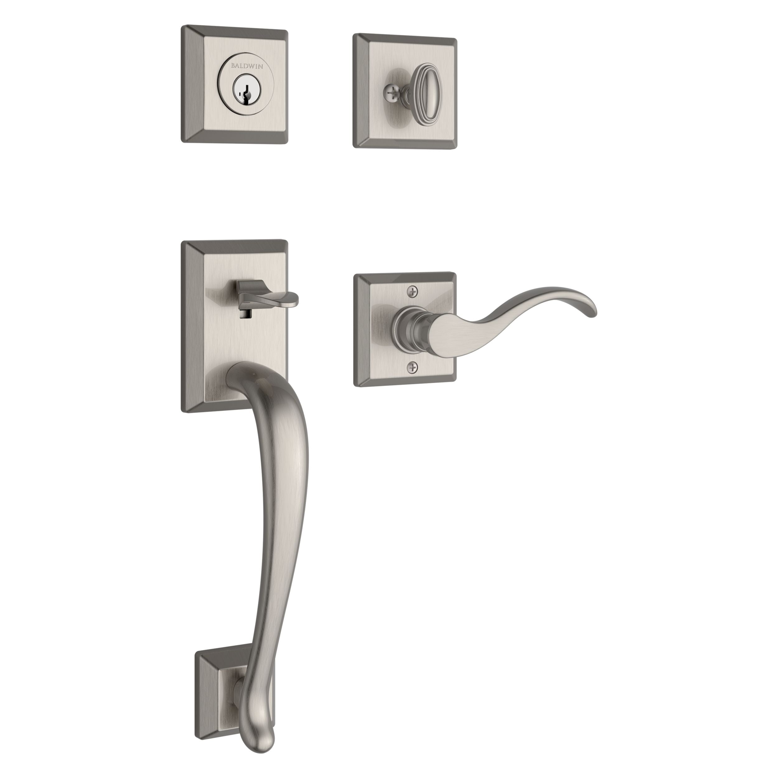 Baldwin Reserve Napa Handleset x Curve Lever with Square Interior