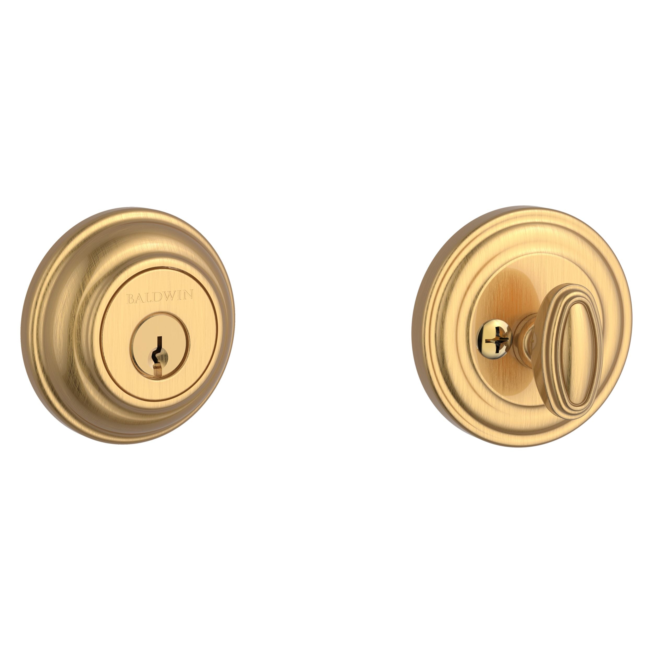 satin brass door deadbolt