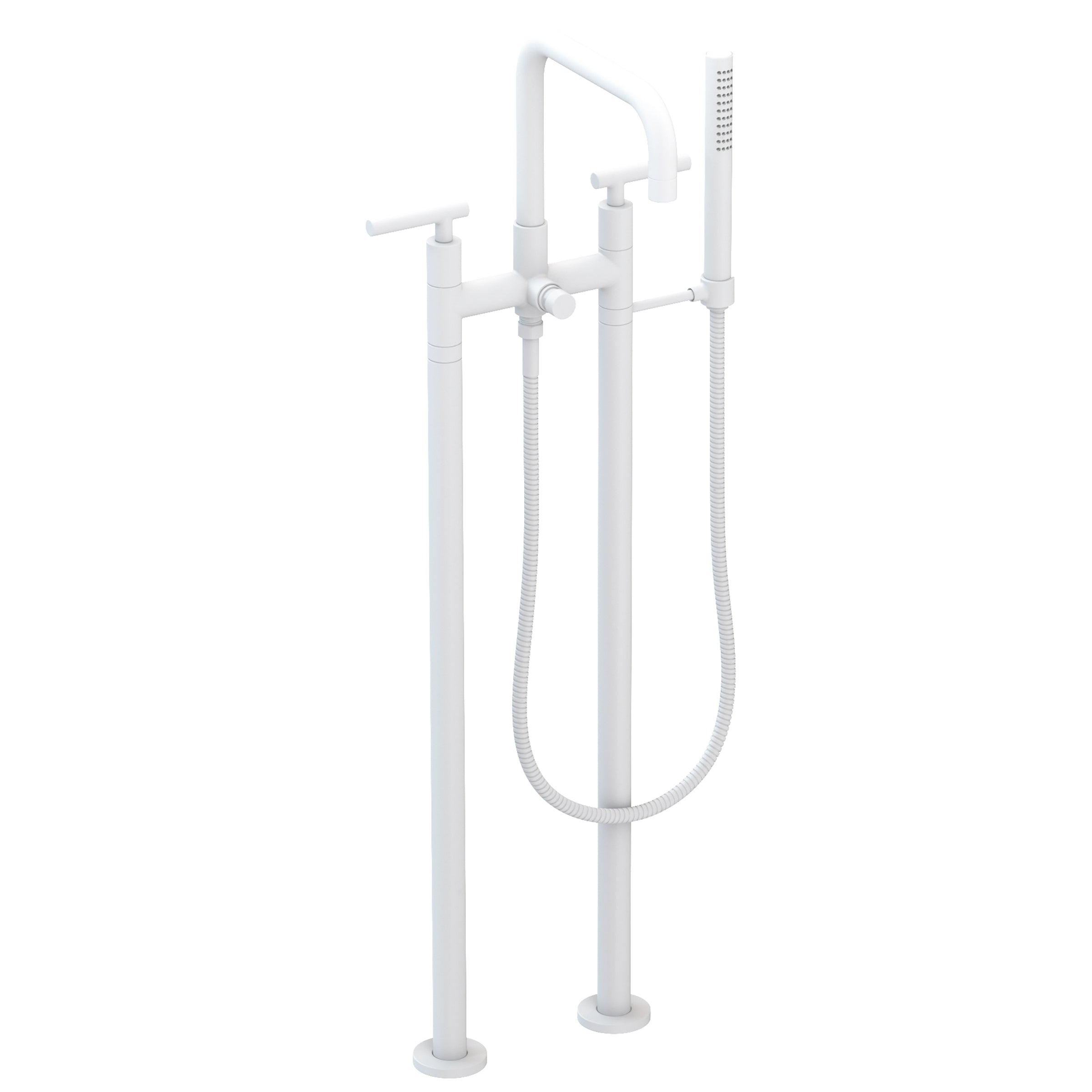 Newport Brass East Square Exposed Tub & Hand Shower Set w/Risers