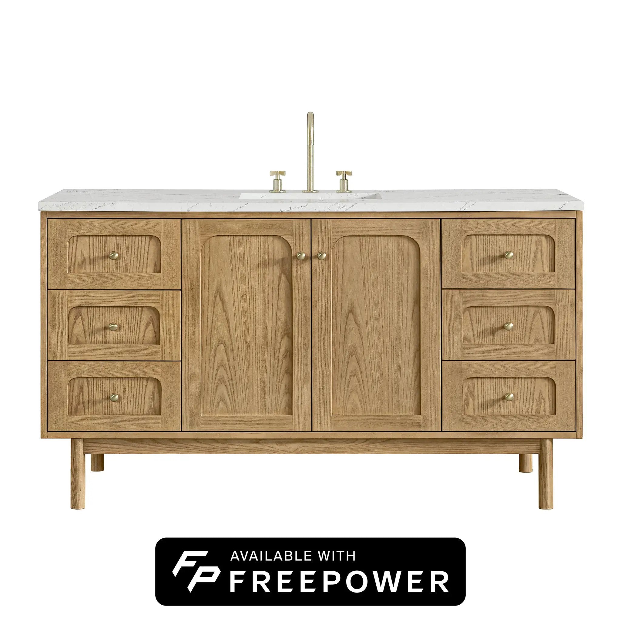 James Martin Laurent 60" Single Vanity Set - Light Natural Oak by James Martin Vanities