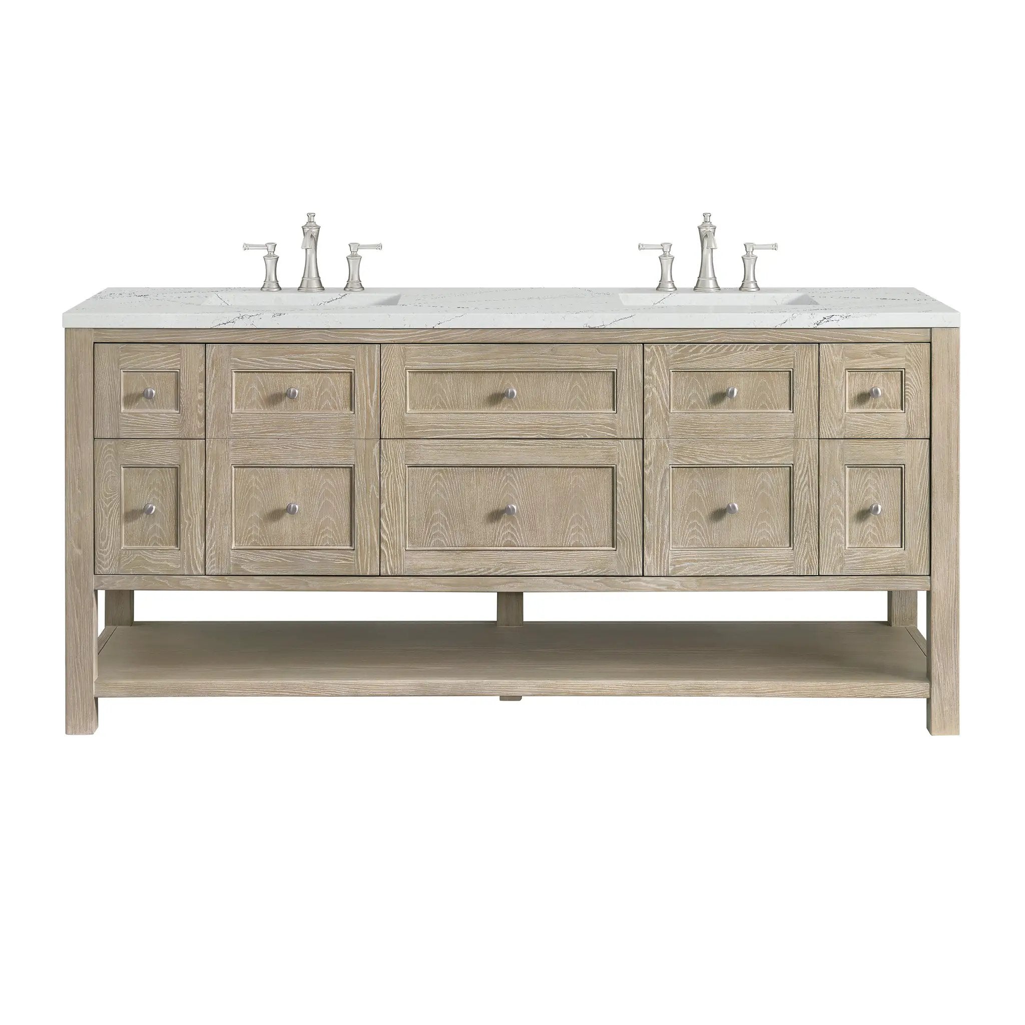 James Martin Breckenridge 72" Double Vanity Set - Whitewashed Oak by James Martin Vanities