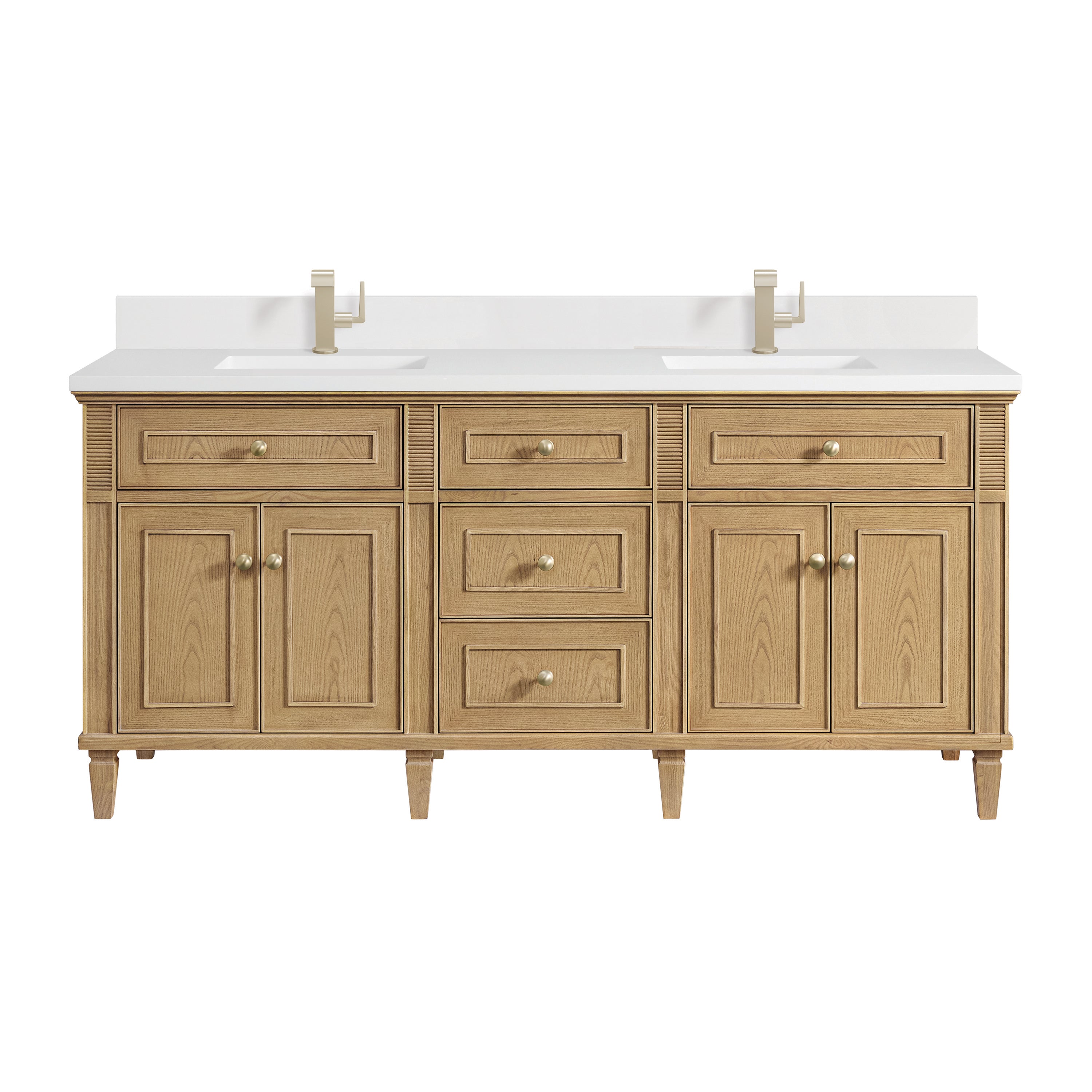 James Martin Vanities Lorelai 72" Double Vanity - Light Natural Oak