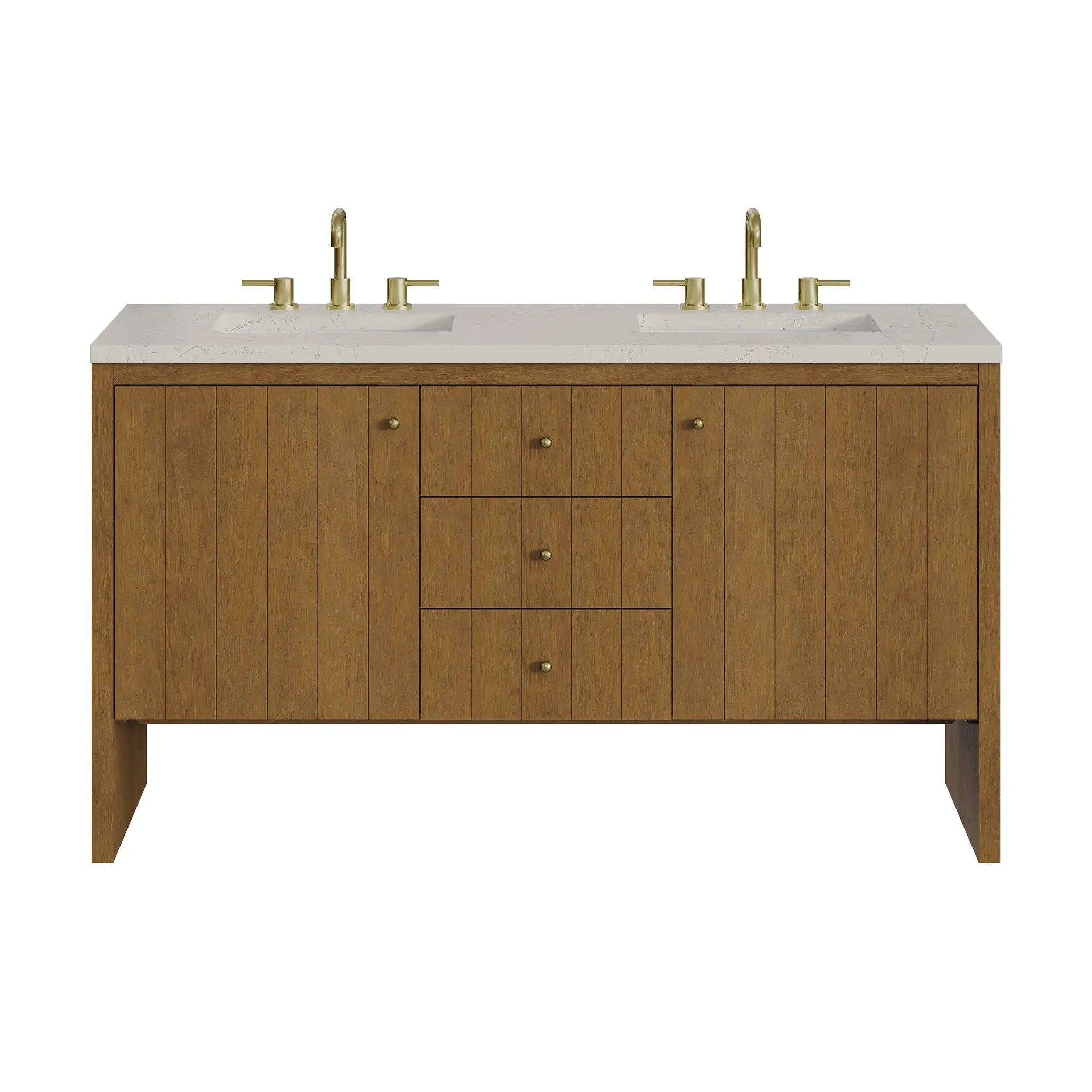 James Martin Hudson 60" Double Vanity Set - Honey Oak by James Martin Vanities